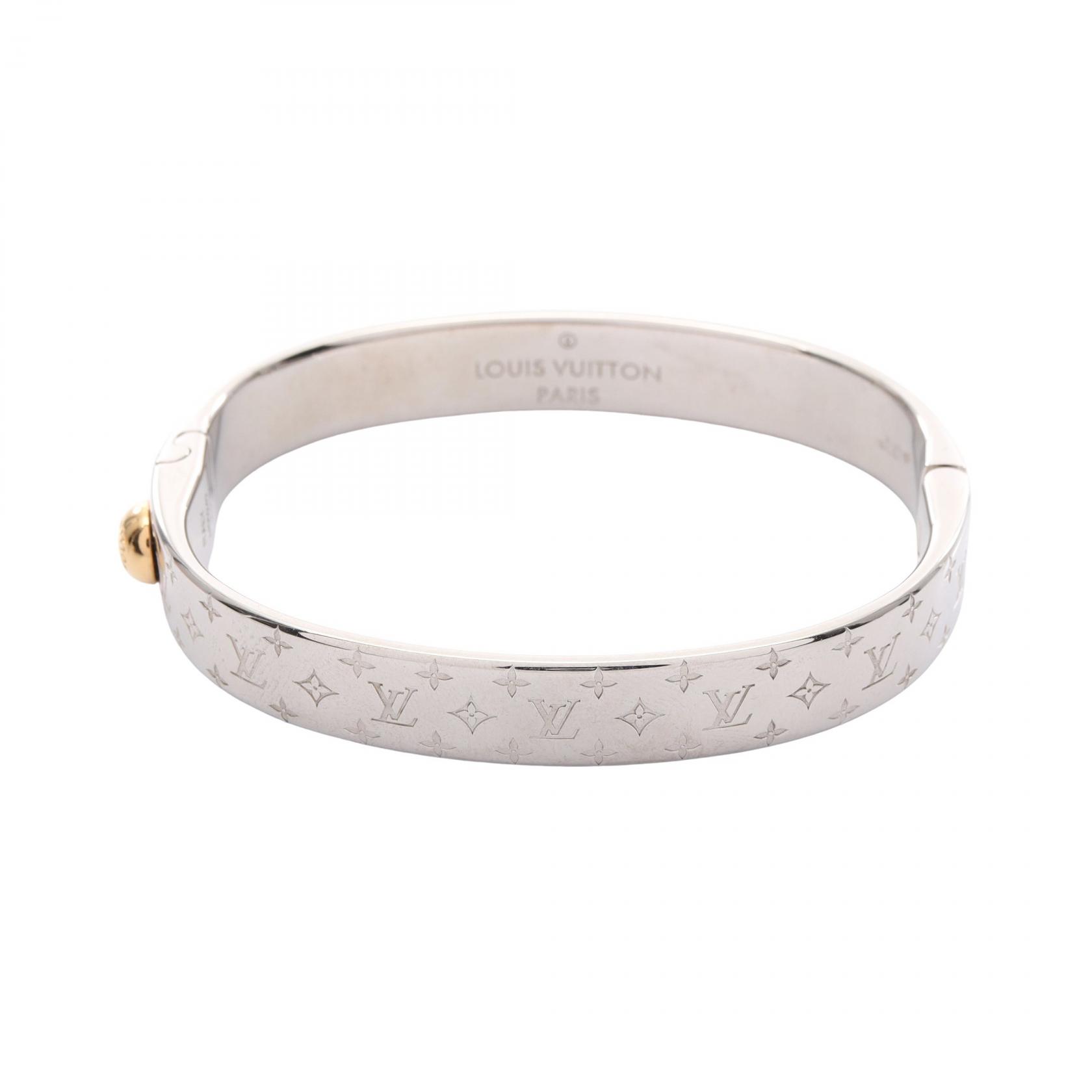 ルイ・ヴィトン LOUIS VUITTON カフ ナノグラム バングル アクセサリー GP（ゴールドメッキ） シルバー系 / ゴールド系 M00249 【中古】