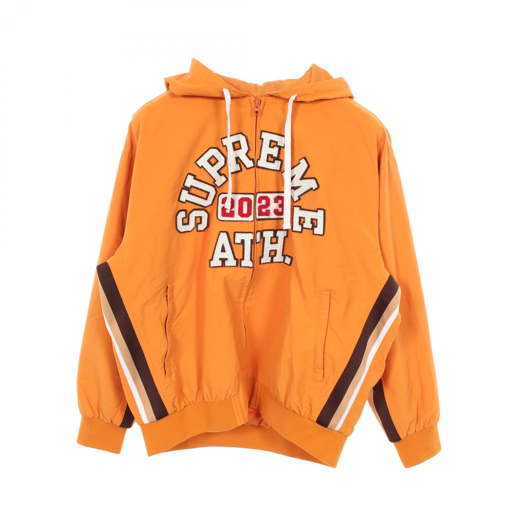 シュプリーム Supreme Applique Hooded Track Jacket 衣料品 アウター ナイロン オレンジ系 【中古】