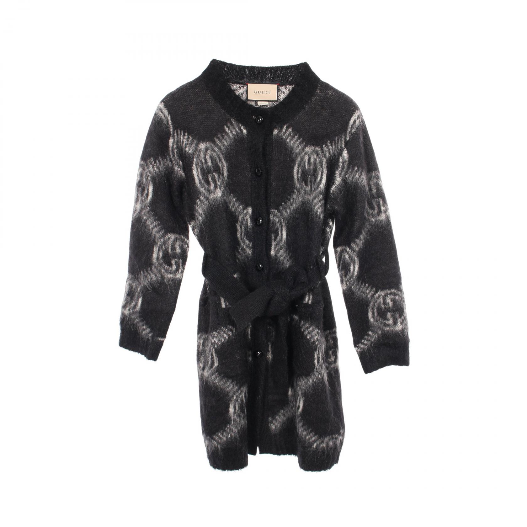 グッチ GUCCI GGロゴ カーディガン 衣料品 トップス モヘヤ ブラック系 / グレー系 678835 【中古】｜RECLO（リクロ）店