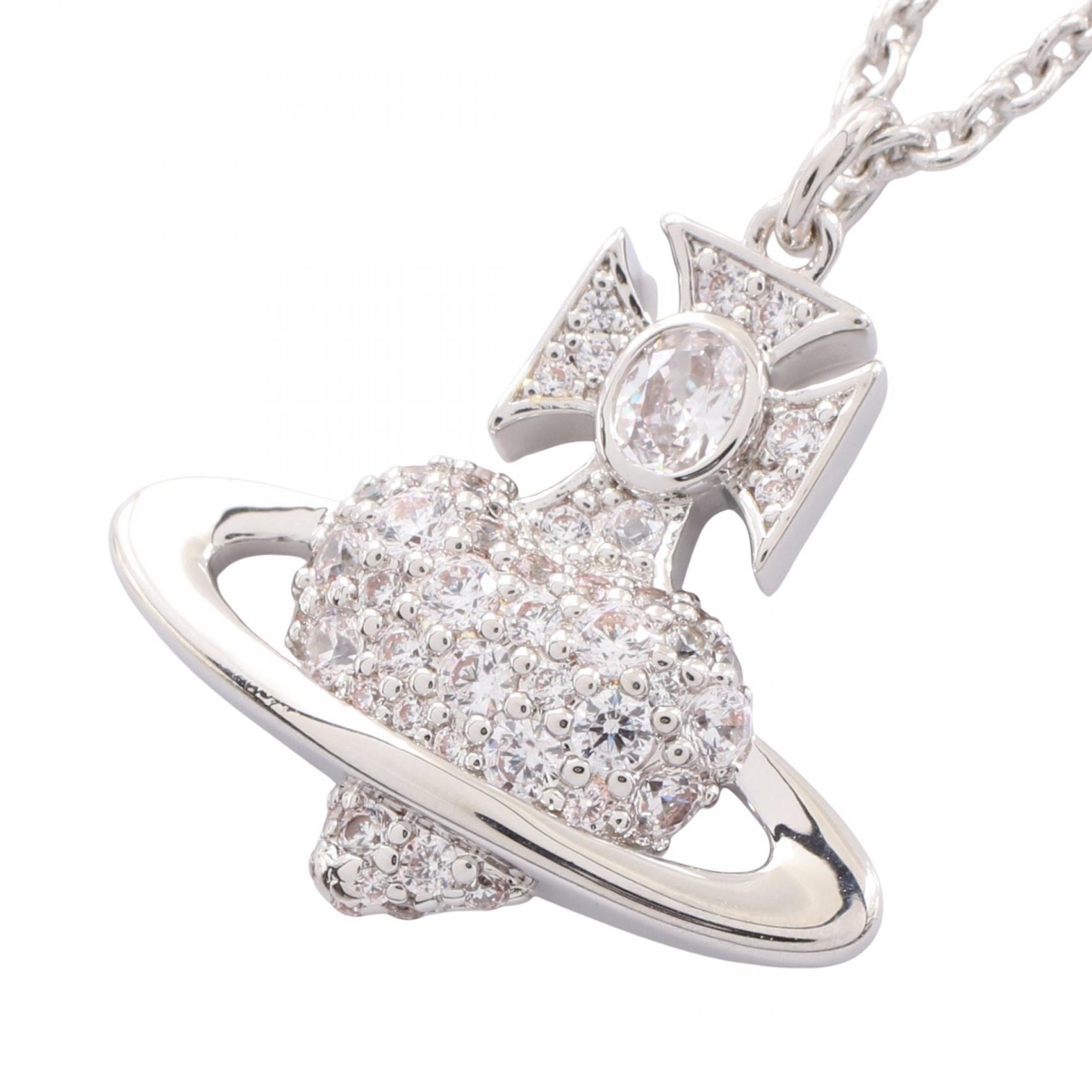ヴィヴィアンウエストウッド Vivienne Westwood AGNATHA ネックレス ジュエリー ステンレススチール ラインストーン シルバー系 / クリア系 630203G0/02P102 【新品】｜RECLO（リクロ）店