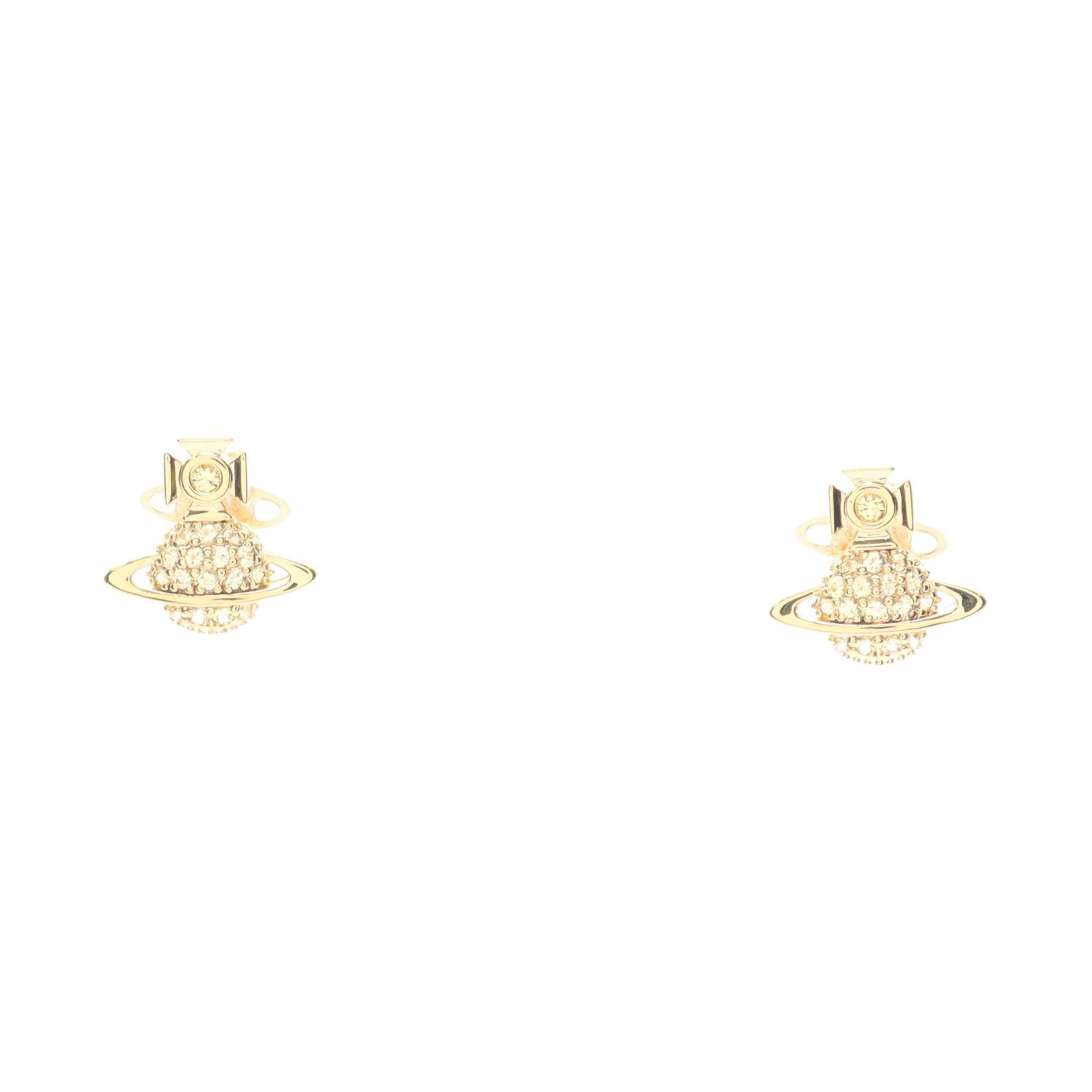 ヴィヴィアンウエストウッド Vivienne Westwood TAMIA ピアス ジュエリー GP（ゴールドメッキ） ラインストーン ゴールド系 / クリア系 62010036/02R700 【新品】
