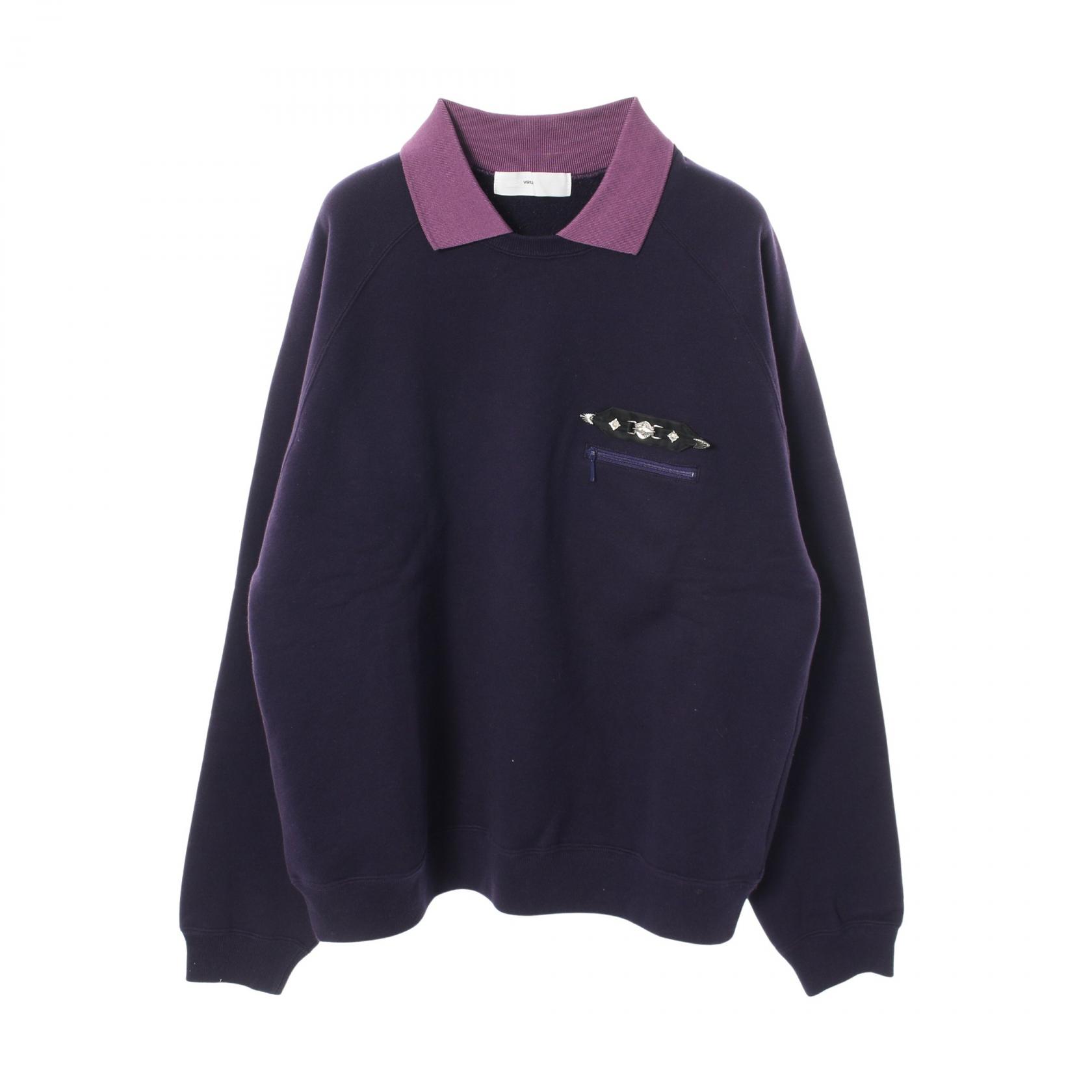 トーガビリリース TOGA VIRILIS POLO COLLAR SWEATSHIRT スウェット 衣料品 トップス コットン パープル系 【中古】|RECLO(リクロ)店