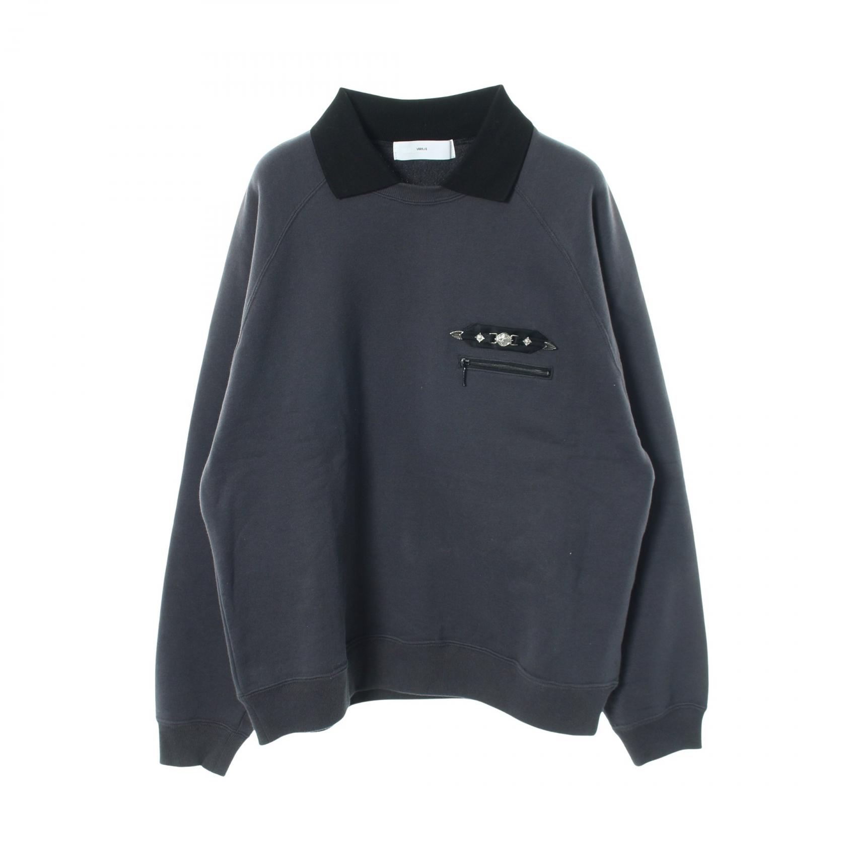 トーガビリリース TOGA VIRILIS POLO COLLAR SWEATSHIRT スウェット 衣料品 トップス コットン グレー系 / ブラック系 【中古】