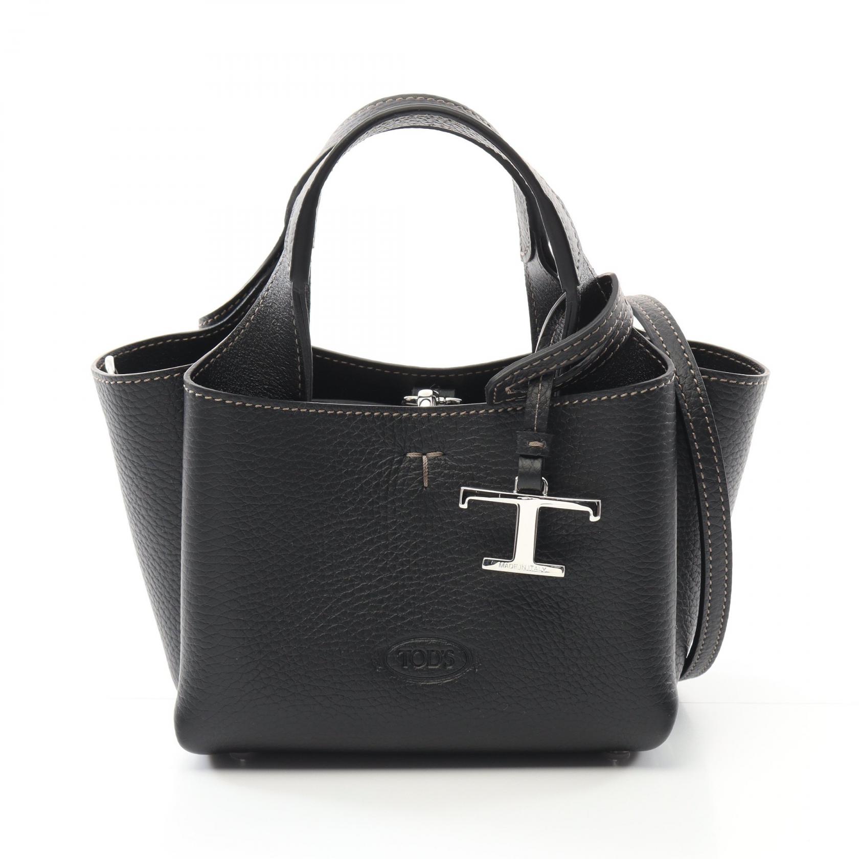 トッズ TOD'S Tタイムレス マイクロ ハンドバッグ バッグ レザー ブラック系 XBWAPAFL000B999 【新品】 100,430円