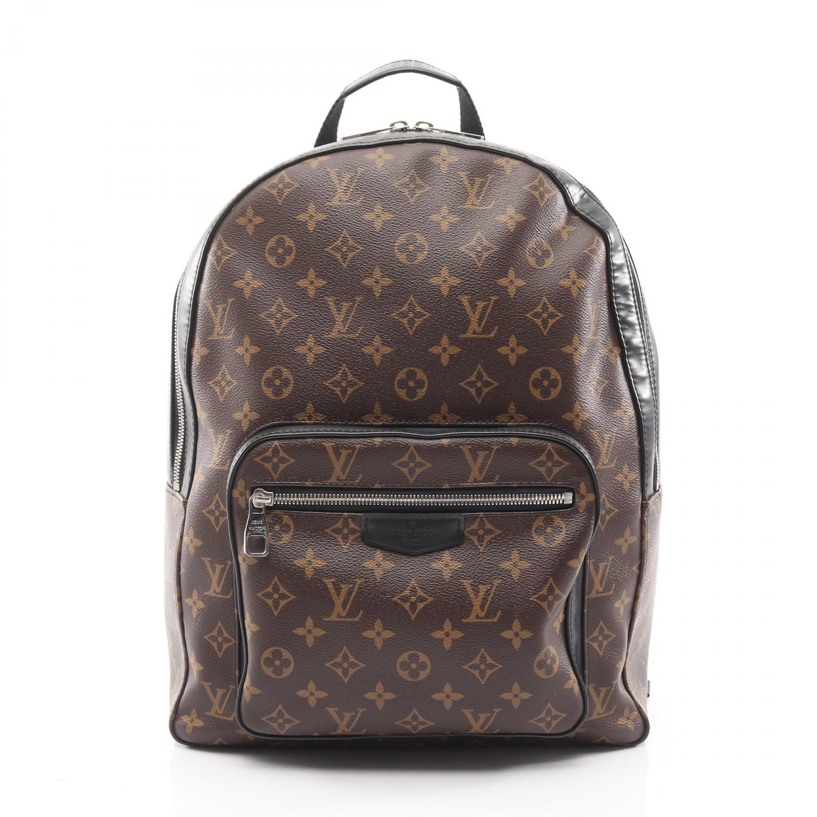 ルイ・ヴィトン LOUIS VUITTON ジョッシュ リュックサック バックパック バッグ PVCコーティングキャンバス レザー モノグラム・マカサー ブラウン系 / ブラック系 M41530 【中古】
