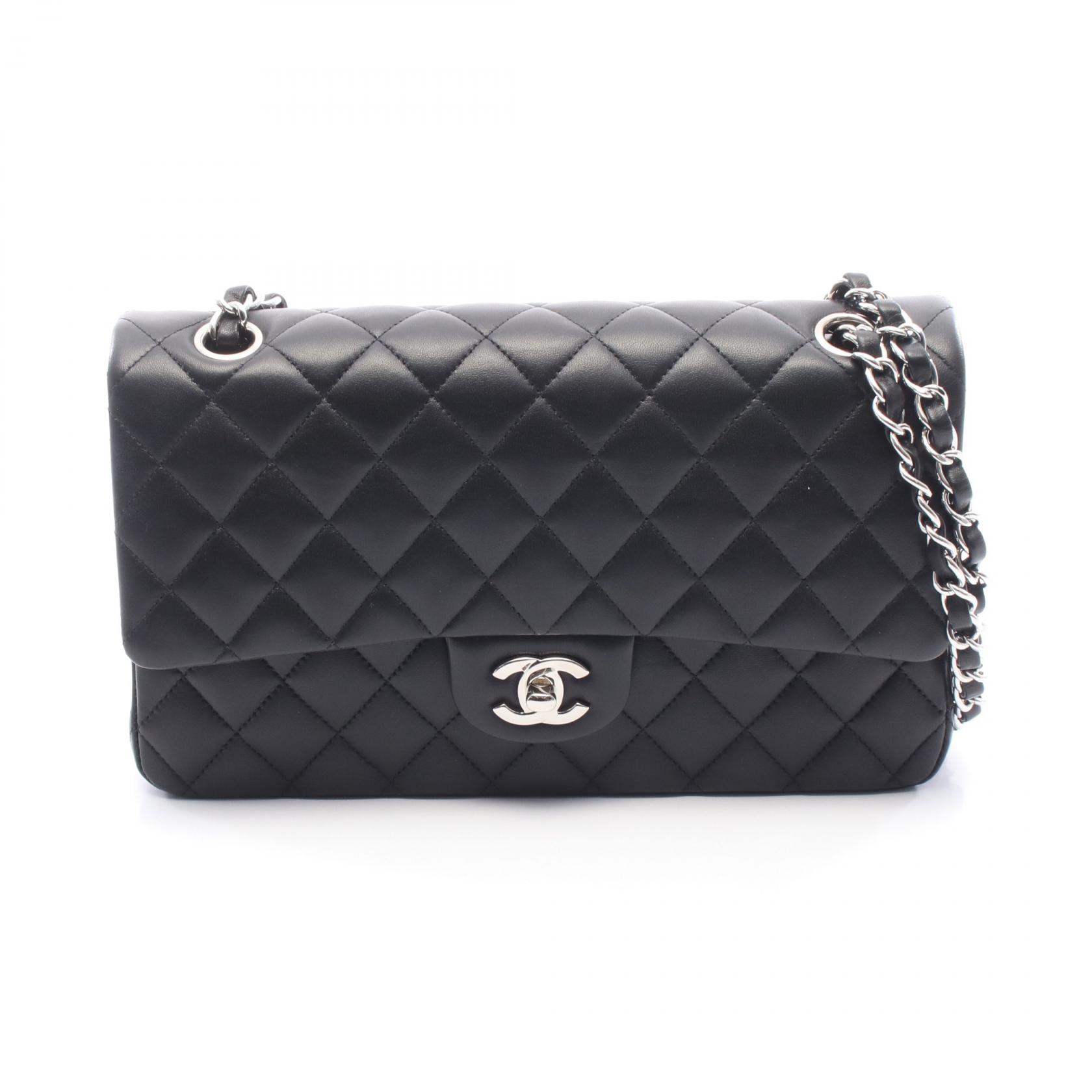 【15%OFFクーポン 7/19 20時~7/26 9:59】シャネル CHANEL マトラッセ Wフラップ ショルダーバッグ バッグ ラムスキン(羊革) ブラック系 【中古】|RECLO(リクロ)店