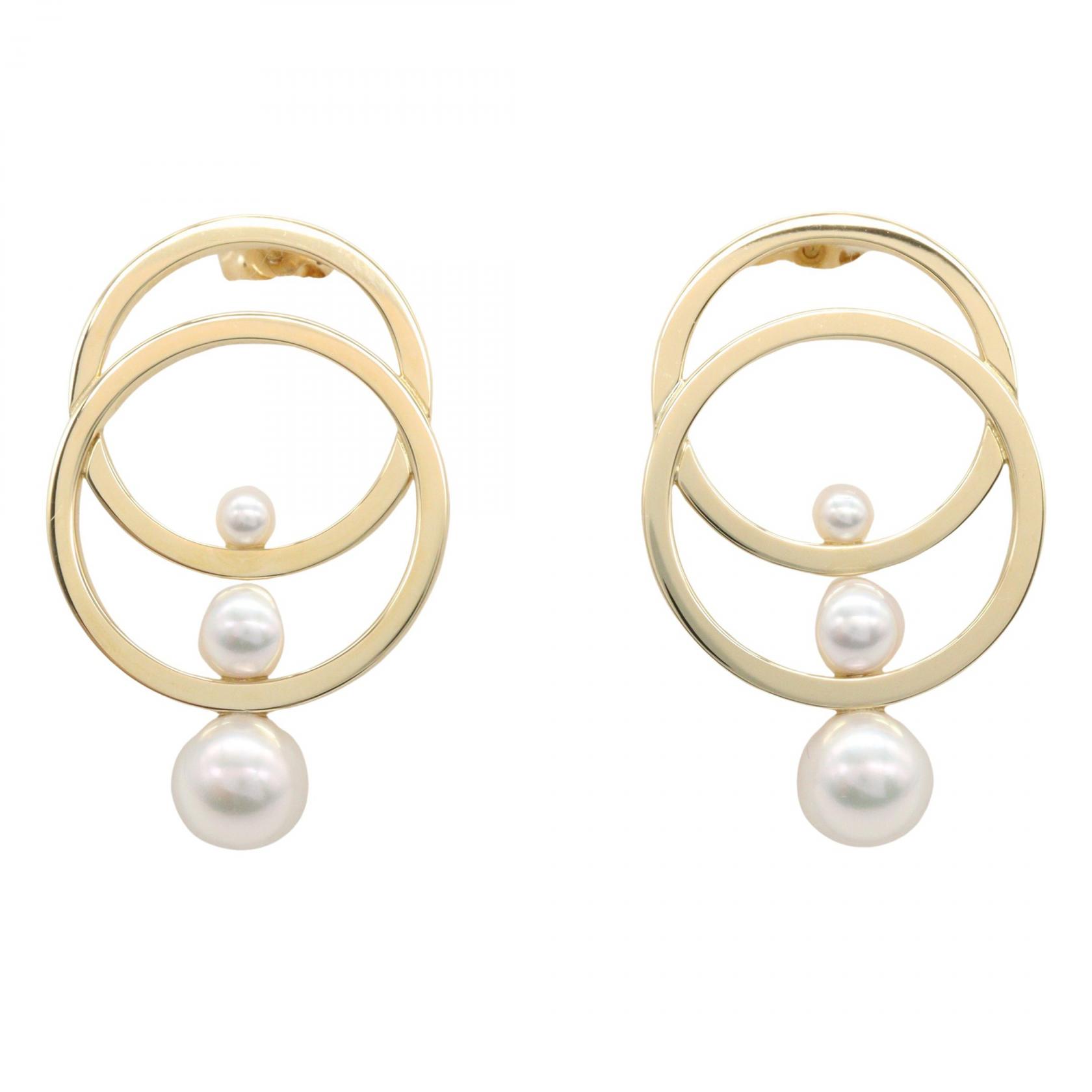 楽天市場】TASAKI 淡水真珠 ピアス EC-3679-18KYG ロング 曲線