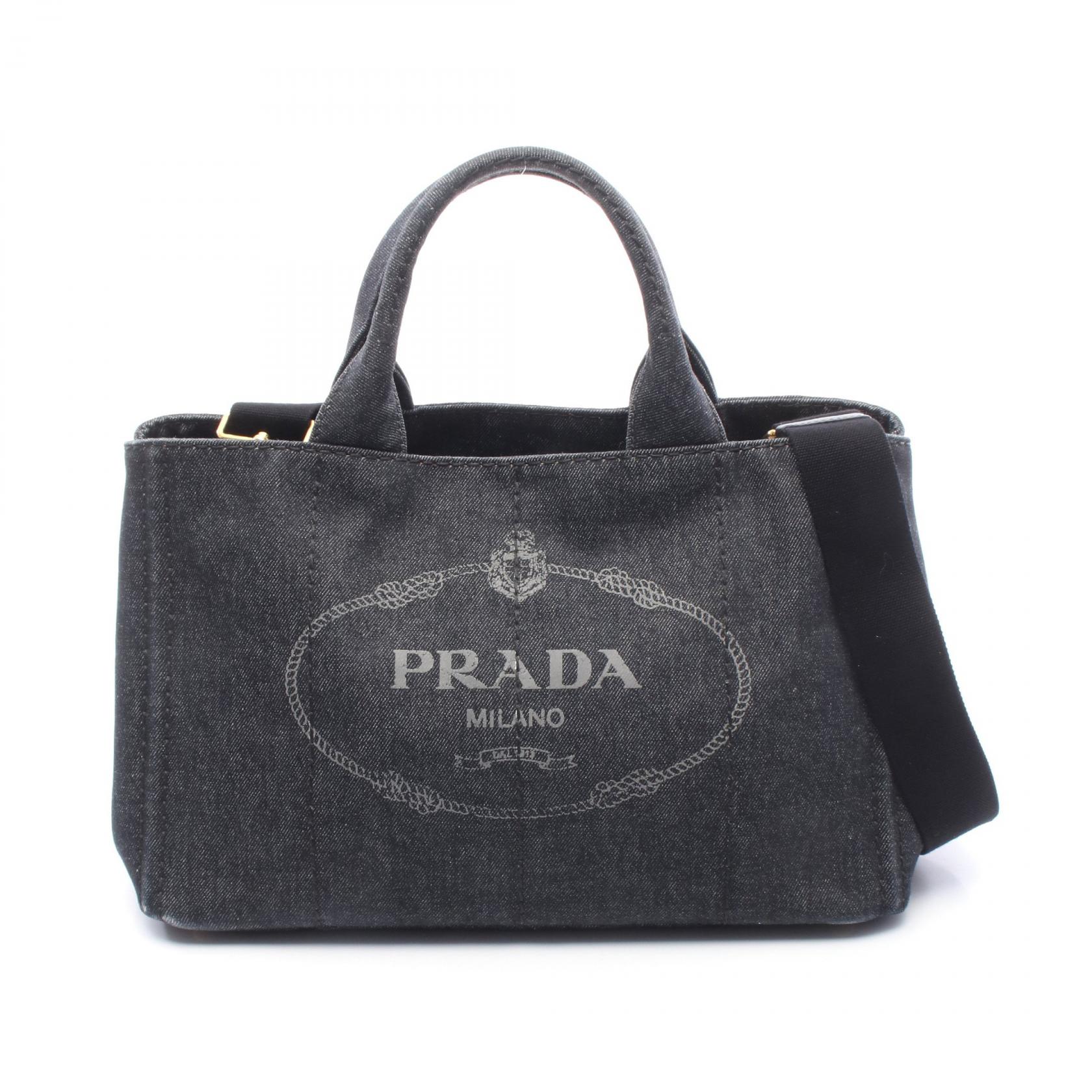 楽天市場】プラダ【PRADA】 デニム トートバッグ ブルー デニム