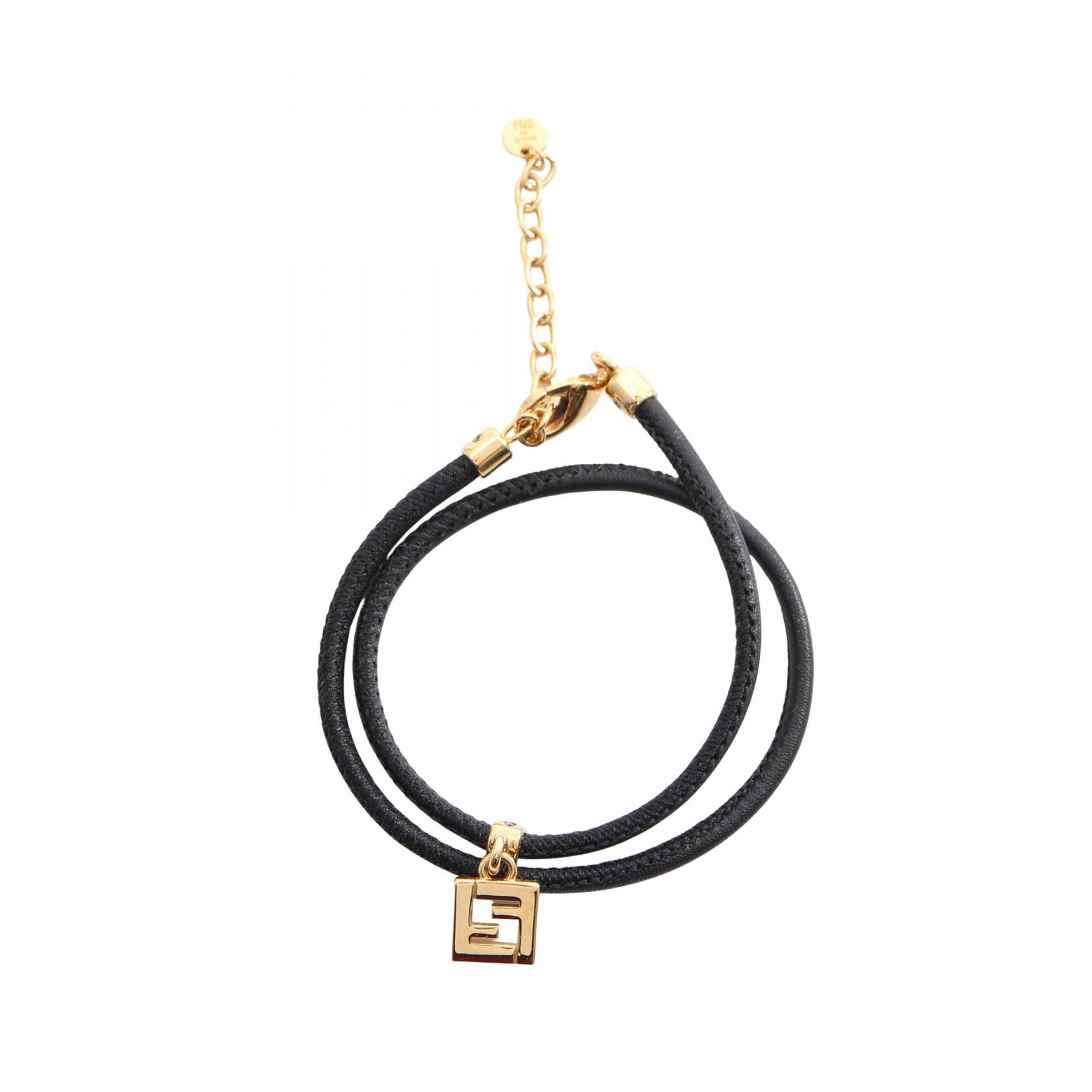 【10%OFFクーポン 7/21 10時～7/26 9:59】フェンディ FENDI FOREVER フォーエバー ブレスレット アクセサリー GP（ゴールドメッキ） レザー ゴールド系 / ブラック系 【中古】｜RECLO（リクロ）店