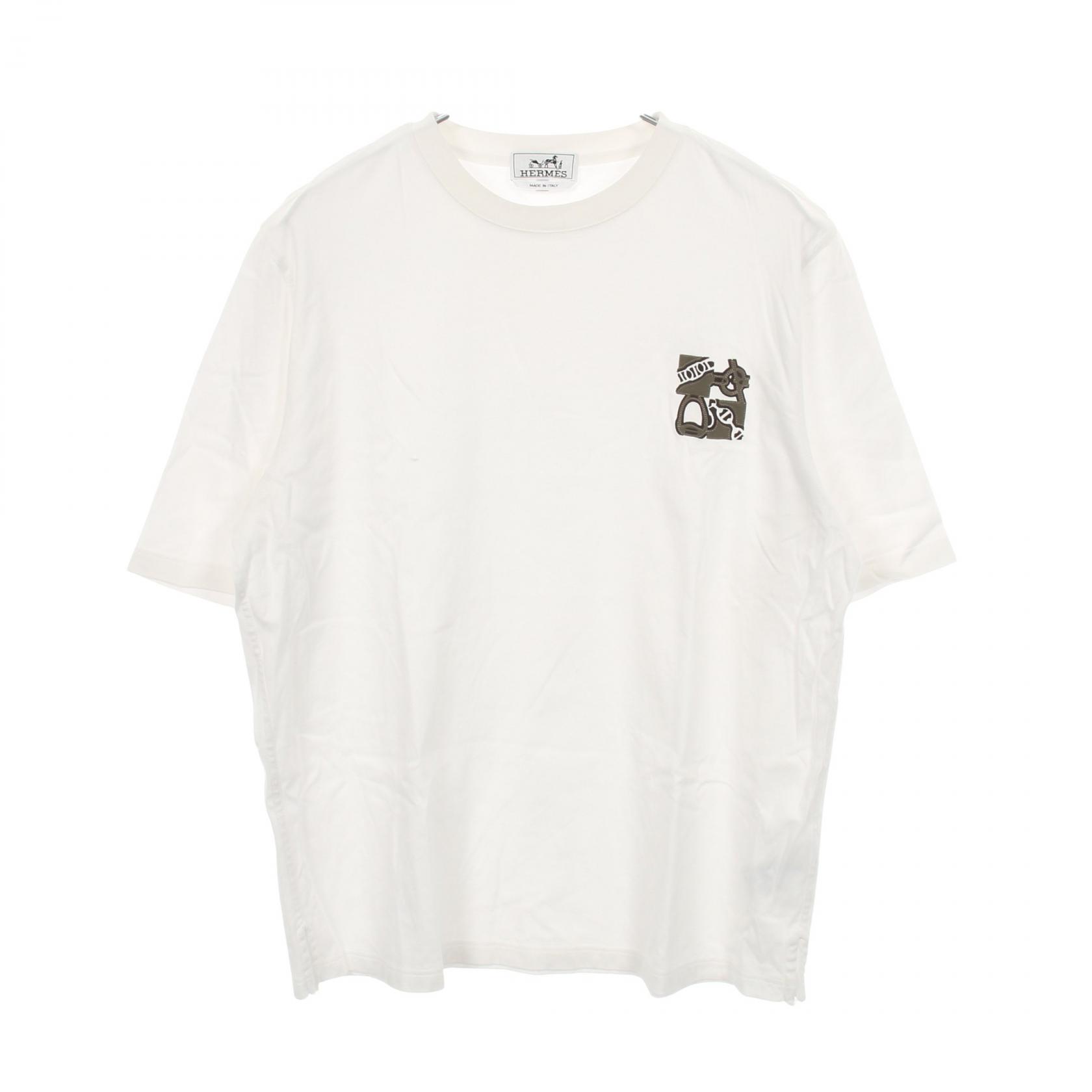 エルメス HERMES ミニパッチ メタルリー オ カレ 半袖Tシャツ 衣料品 トップス コットン ホワイト系 【中古】｜RECLO（リクロ）店
