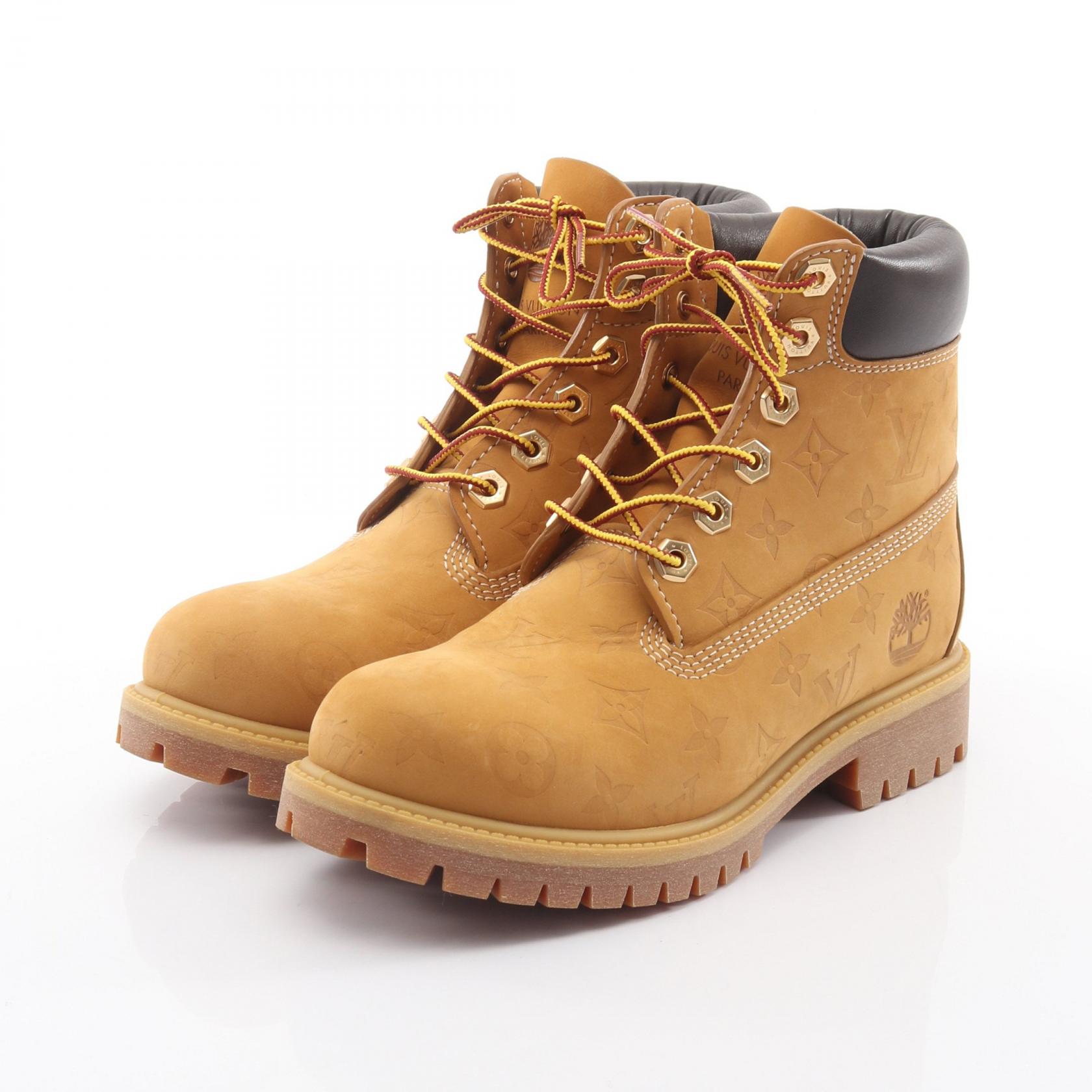 ルイ・ヴィトン LOUIS VUITTON LV × Timberland 6-IN アンクル ブーツ 靴 レザー レザー ベージュ系 / ブラウン系 1AD72V 【中古】