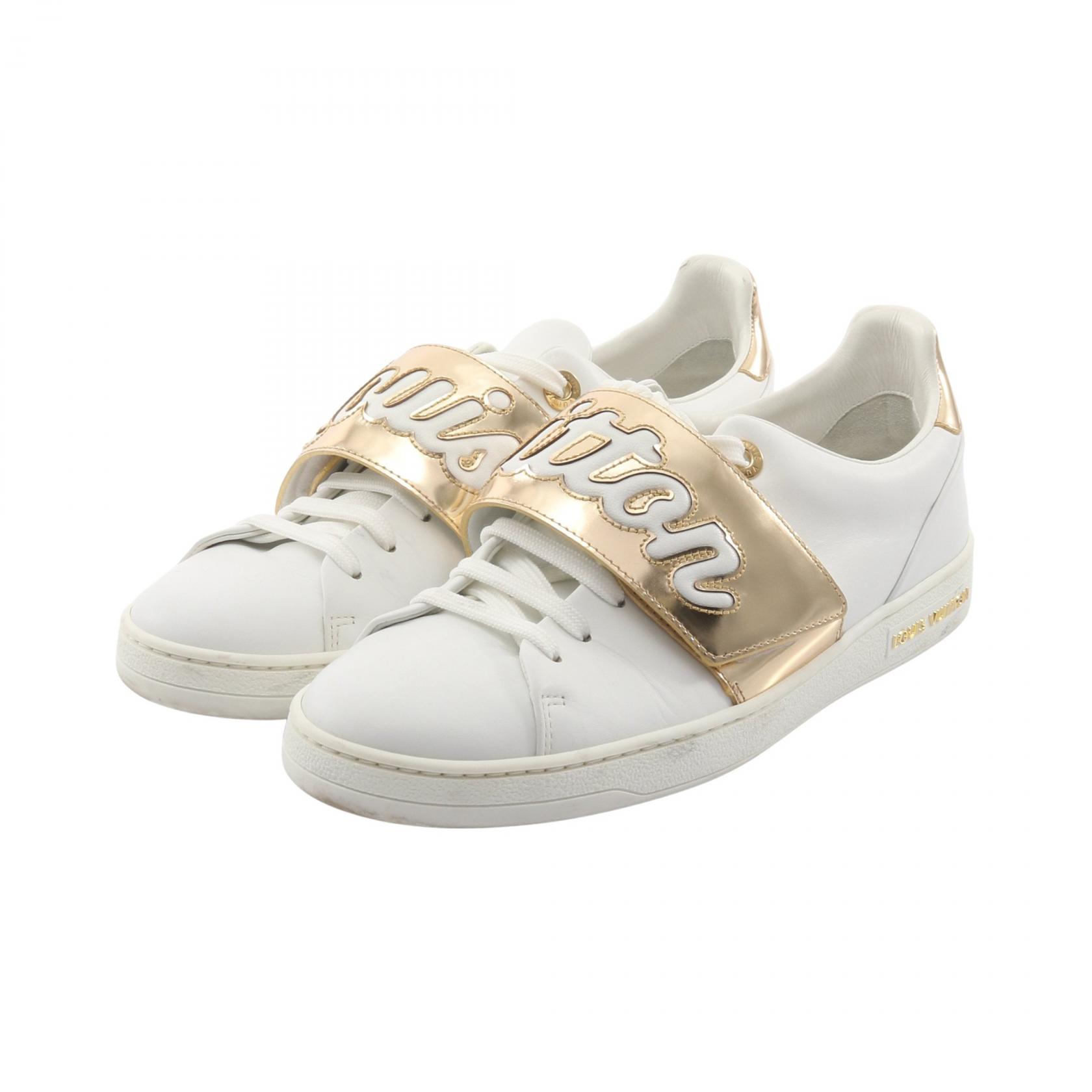 ルイ・ヴィトン LOUIS VUITTON フロントローライン スニーカー 靴 レザー ホワイト系 / ゴールド系 【中古】