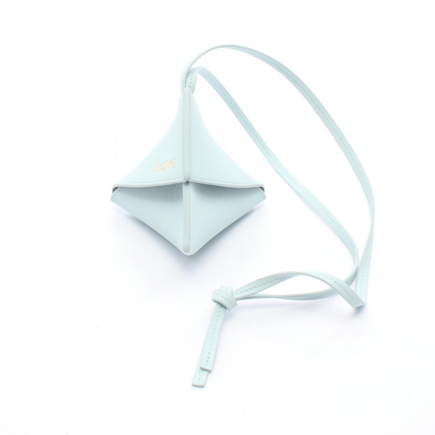ロエベ LOEWE パズルフォルド チャーム チャーム アクセサリー レザー ブルー系 【中古】