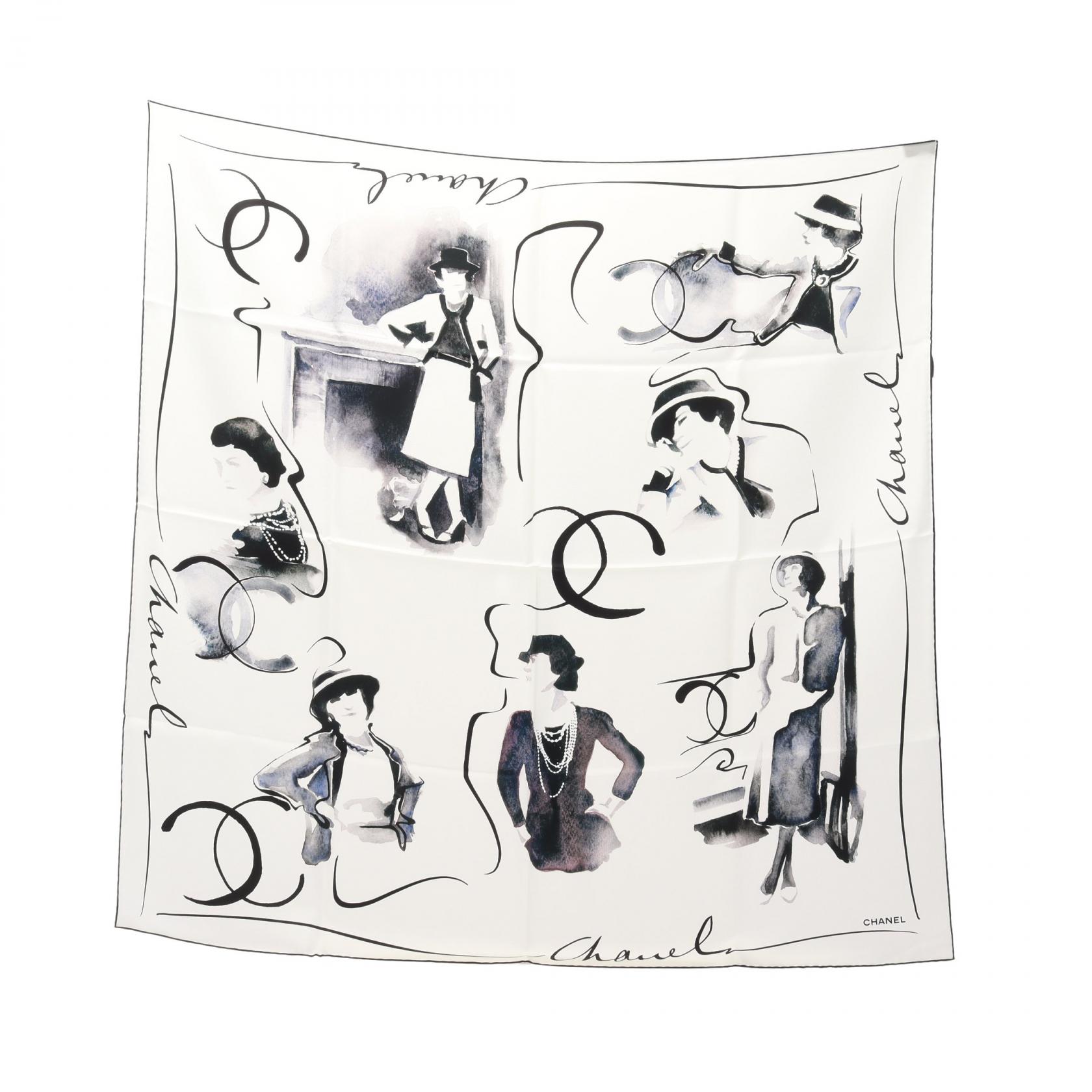 楽天市場】CHANEL シャネル ココマーク タグ ツイード柄 スカーフ 約