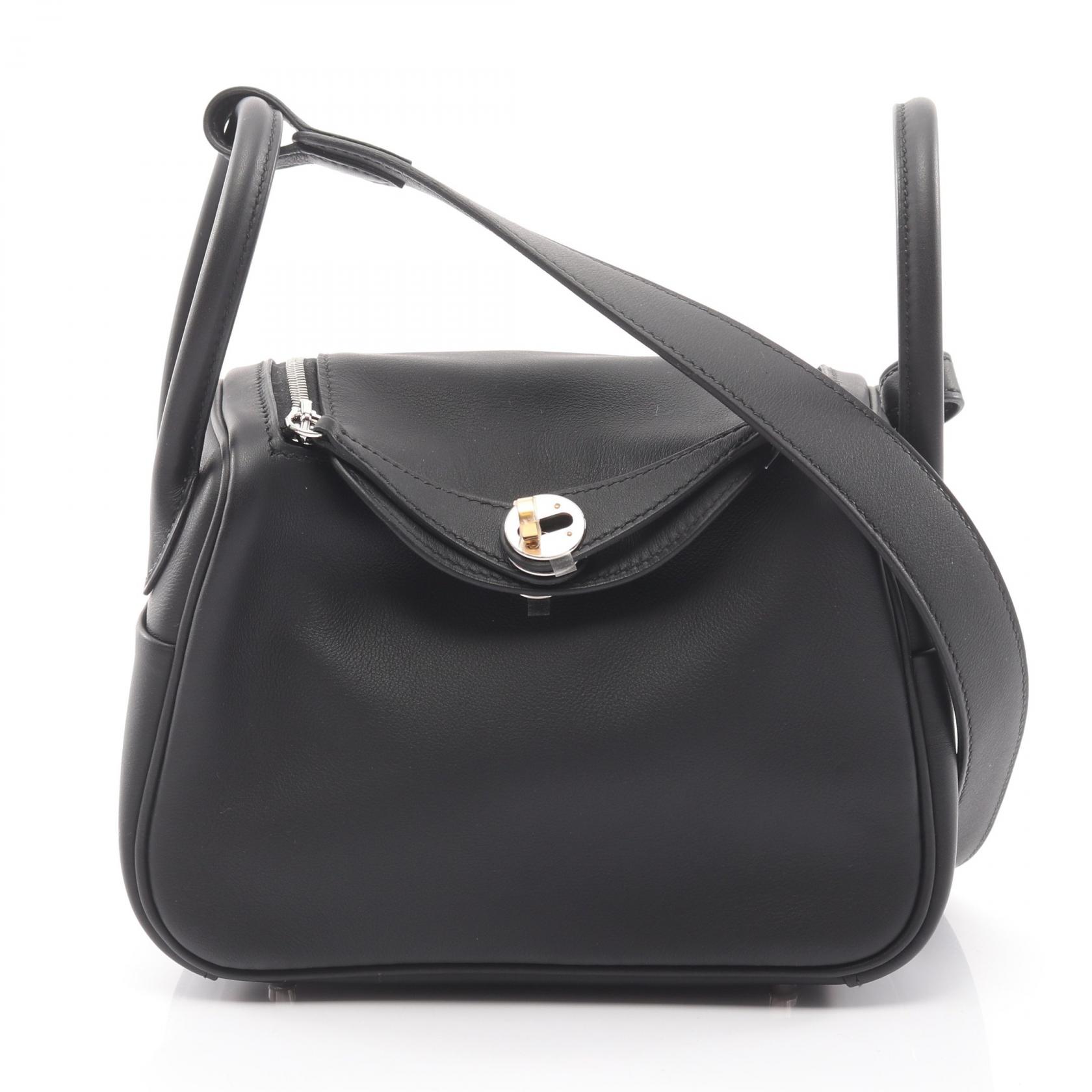 【15%OFFクーポン対象 4/4 20時-4/10 23:59】エルメス HERMES リンディ ミニ ショルダーバッグ バッグ レザー ヴォースイフト ヴォースイフト ブラック系 【中古】
