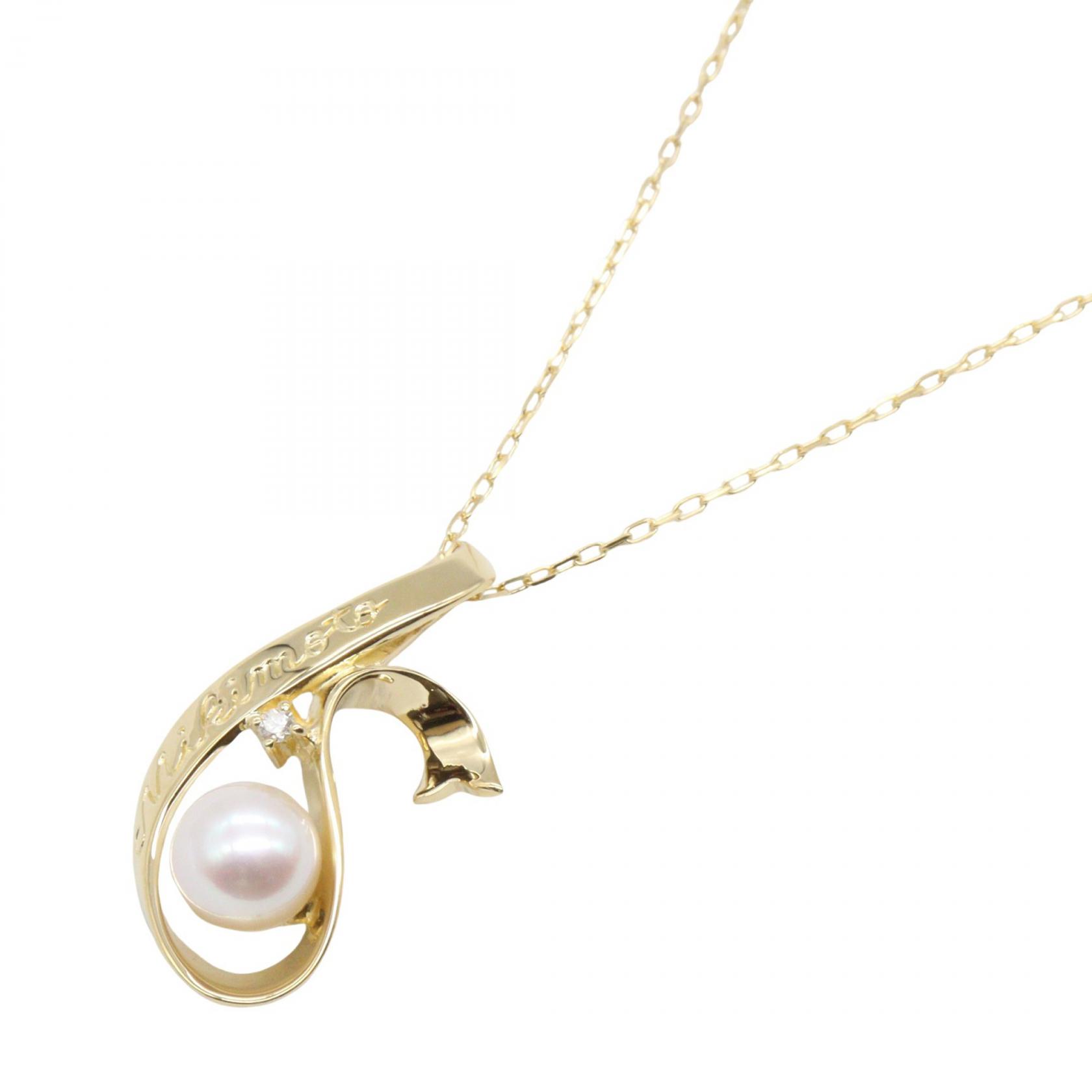 ミキモト MIKIMOTO パール ネックレス ネックレス ジュエリー K18（イエローゴールド） パール ゴールド系 / ホワイト系 【中古】