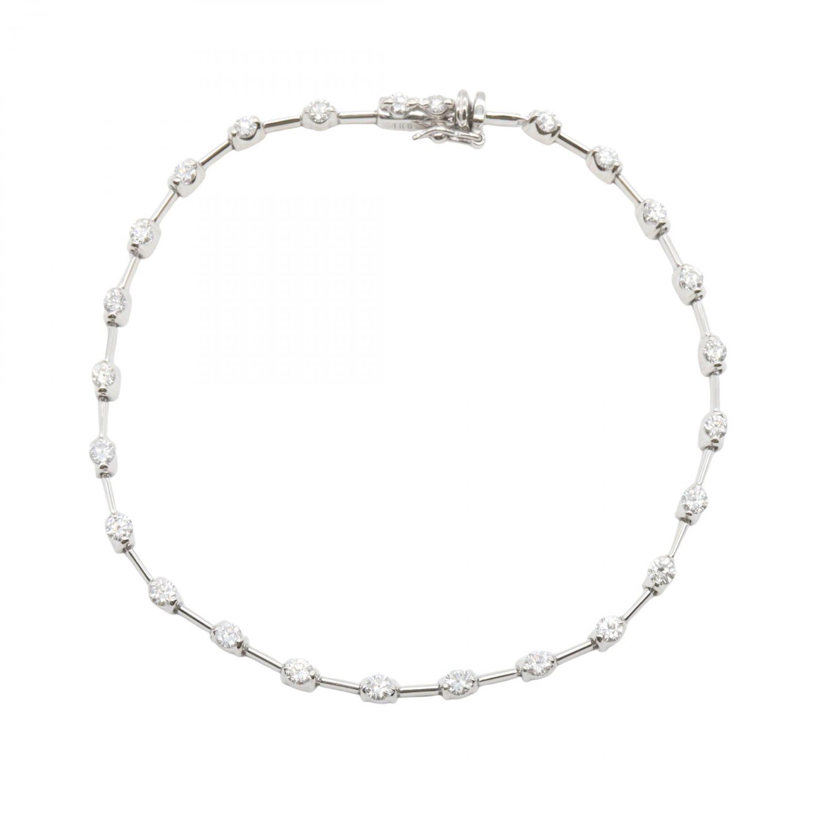 ジュエリー JEWELRY ダイヤモンド ブレスレット ブレスレット アクセサリー K18WG（ホワイトゴールド） ダイヤモンド シルバー系 / クリア系 ﾀﾞｲﾔ 7.9g 【中古】