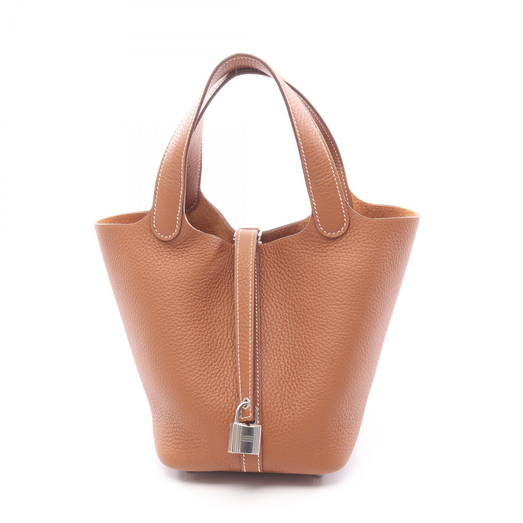 エルメス HERMES ピコタンロックPM ハンドバッグ バッグ レザー トリヨンクレマンス トリヨンクレマンス ブラウン系 【中古】