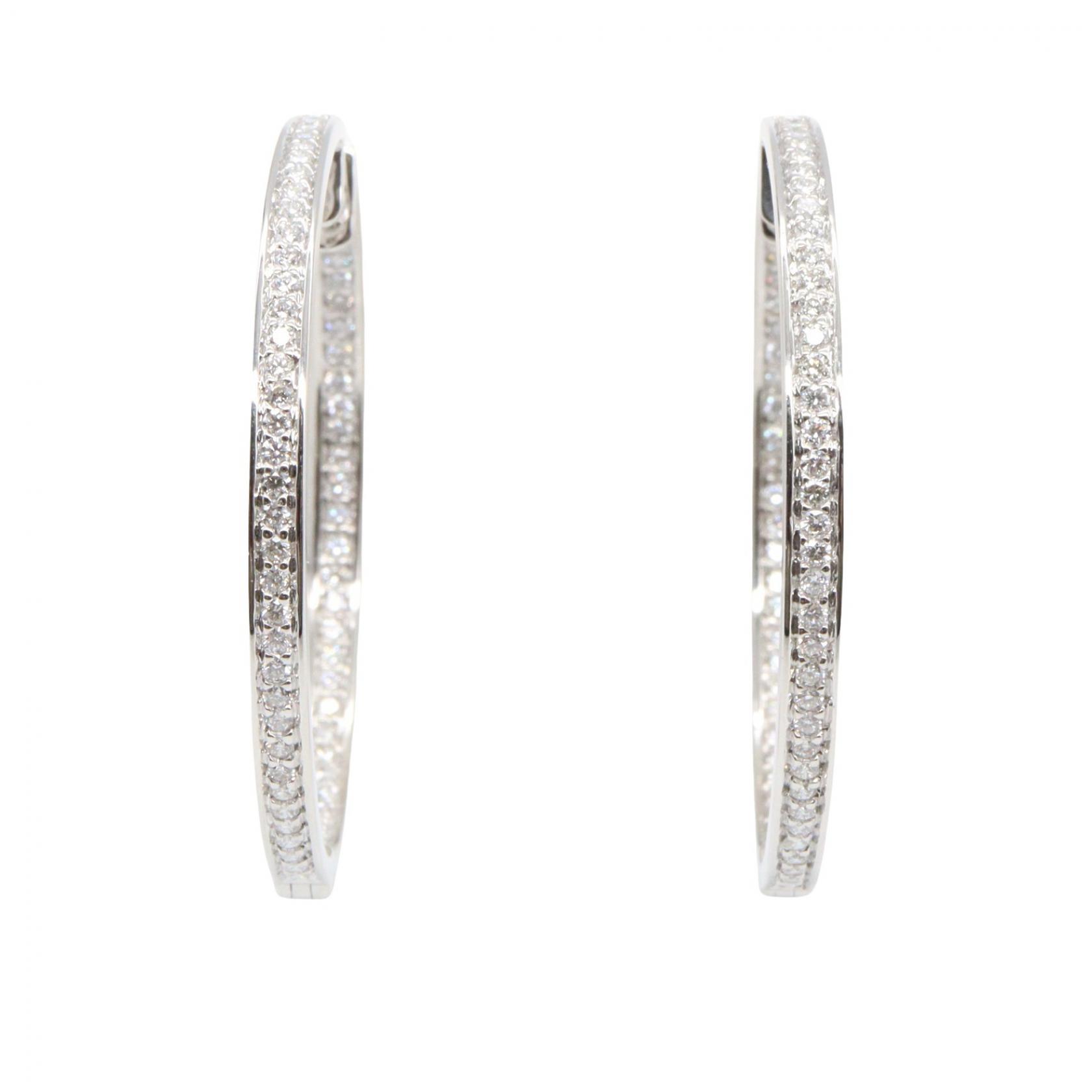 ジュエリー JEWELRY ダイヤモンド ピアス ピアス ジュエリー K18WG（ホワイトゴールド） ダイヤモンド シルバー系 / クリア系 750 11.6g 【中古】