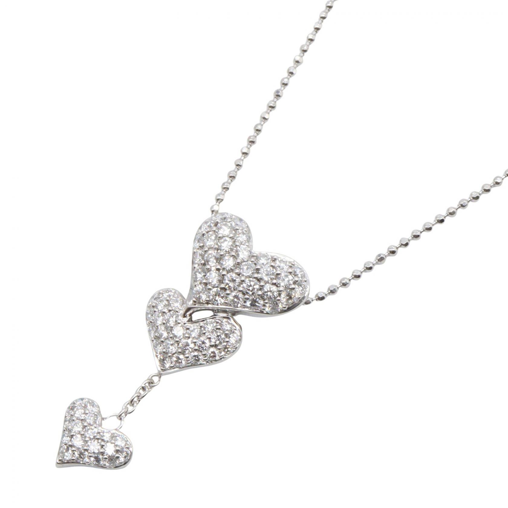 ジュエリー JEWELRY ダイヤモンド ネックレス ネックレス ジュエリー K18WG（ホワイトゴールド） ダイヤモンド シルバー系 / クリア系 ﾀﾞｲﾔ 7.5g 【中古】