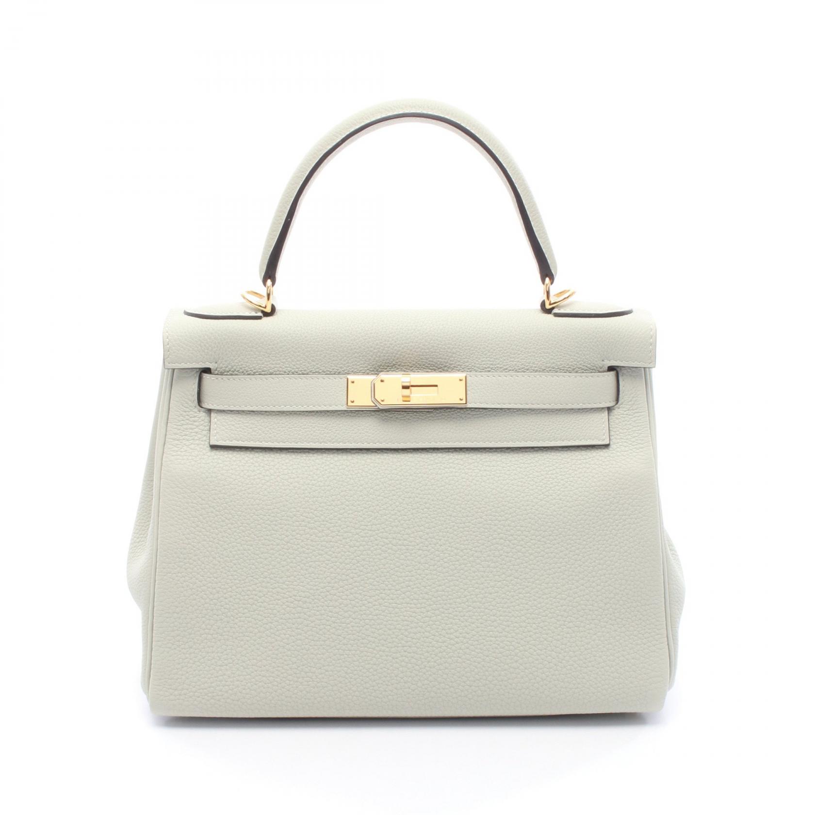 エルメス HERMES ケリー28 ハンドバッグ バッグ レザー トゴ トゴ グリーン系 027630CC 【中古】