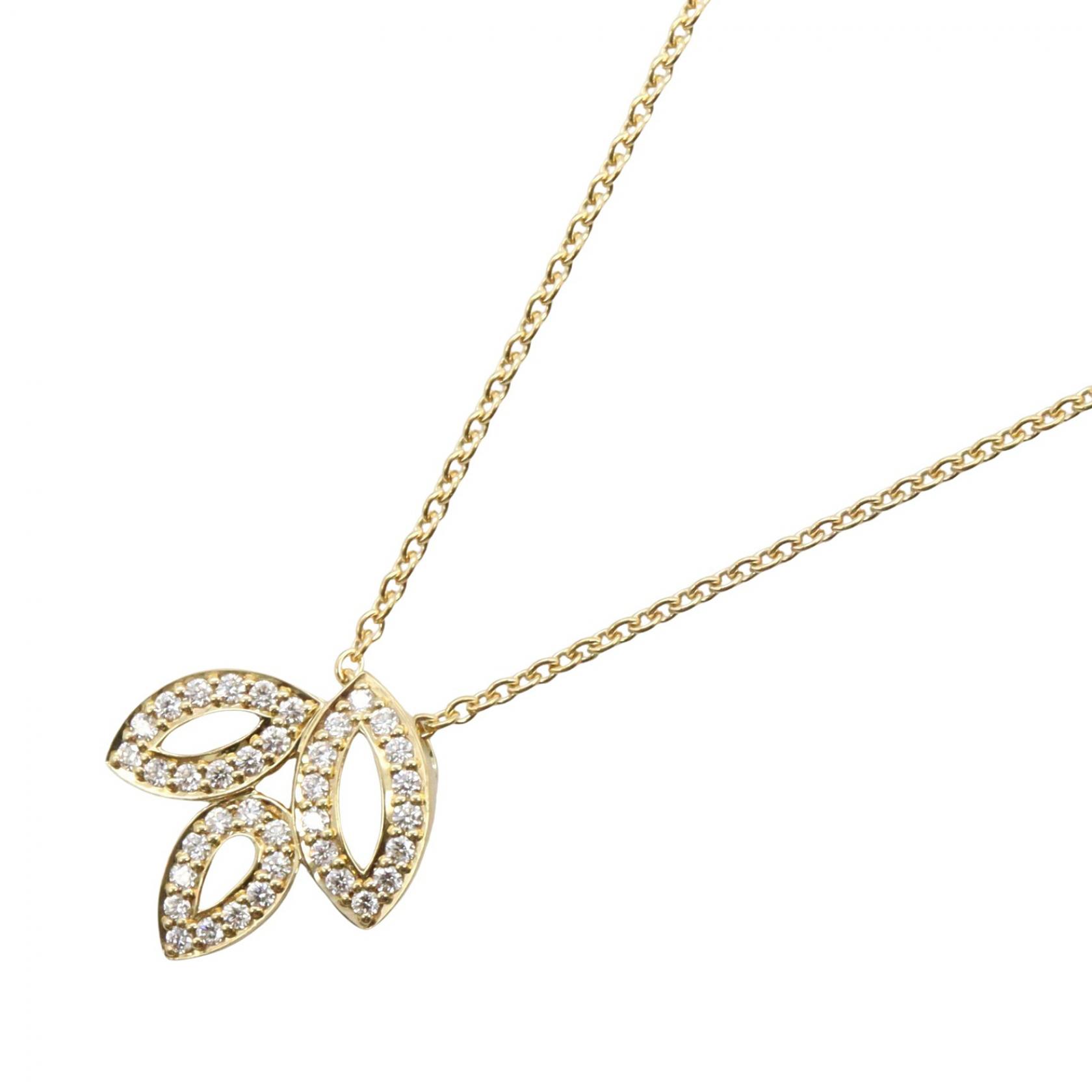 【10%OFFクーポン 7/21 10時~7/26 9:59】ハリーウィンストン HARRY WINSTON リリークラスター ミニ ネックレス ダイヤ ネックレス ジュエリー K18(イエローゴールド) ダイヤモンド ゴールド系 PEDYSM1MLC 【中古】|RECLO(リクロ)店