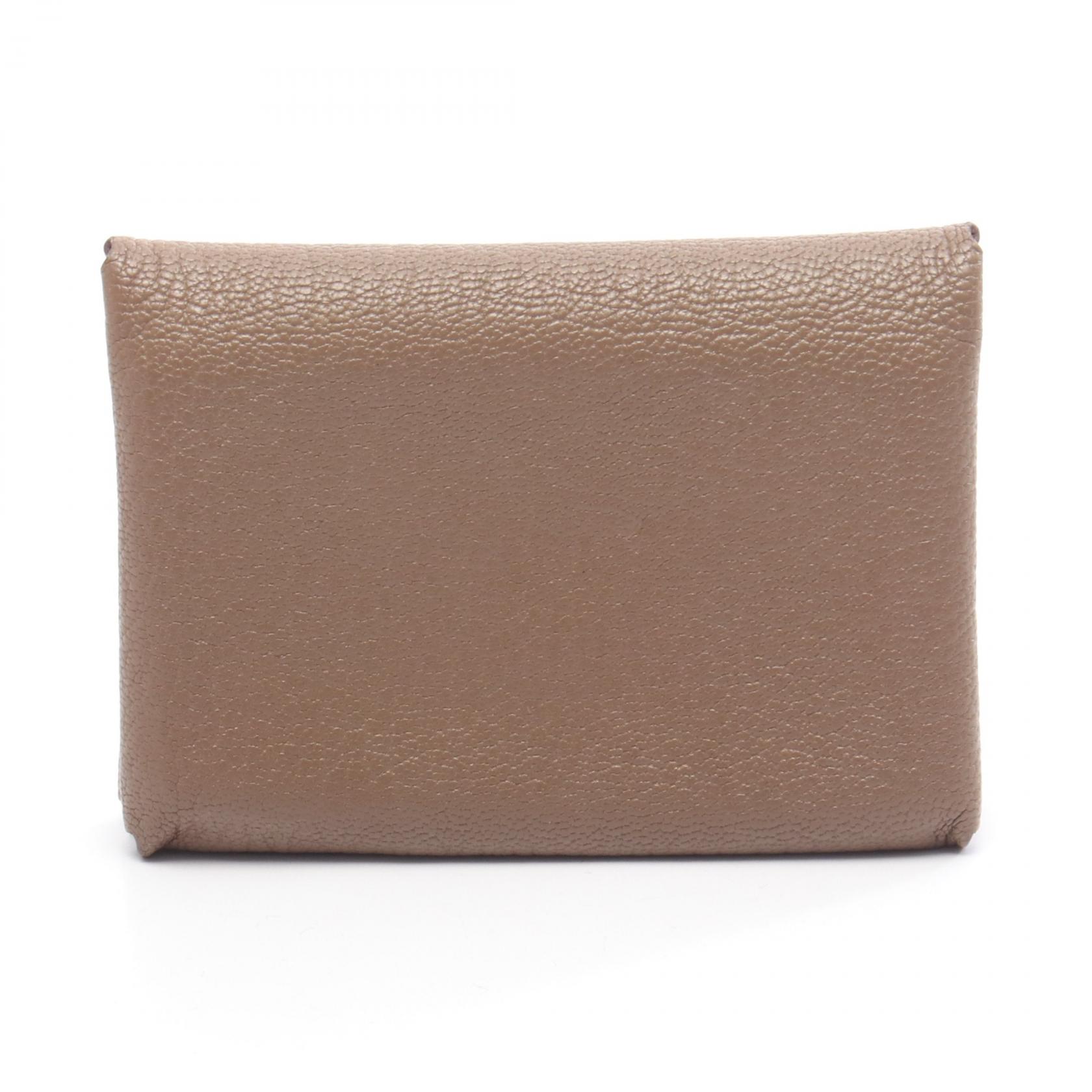 エルメス HERMES カルヴィデュオ コインケース 財布 レザー シェーブル シェーブル グレー系 【中古】 42,900円