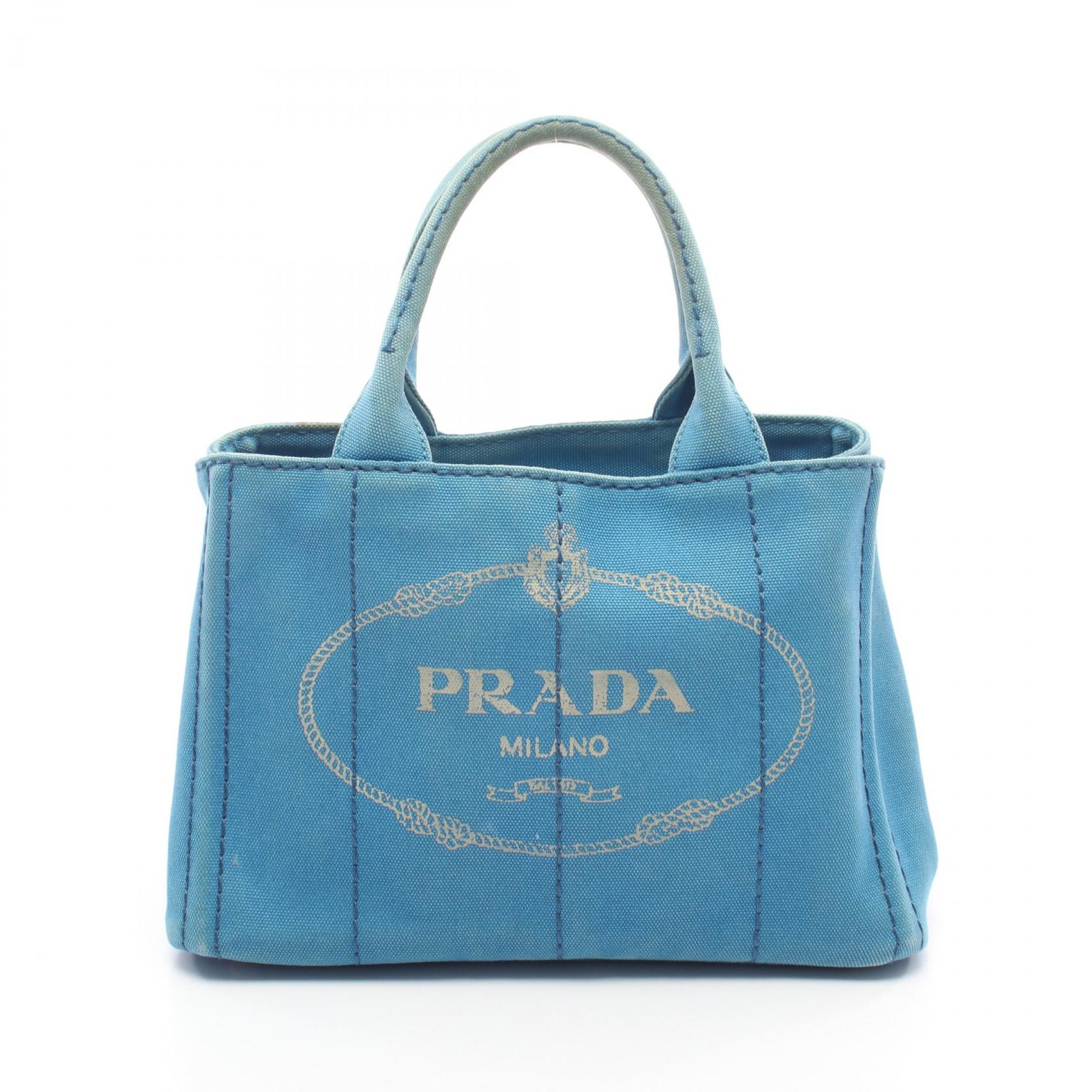 【20%OFFクーポン 7/19 20時～7/26 9:59】プラダ PRADA CANAPA カナパ トートバッグ バッグ キャンバス ブルー系 B2439G 【中古】｜RECLO（リクロ）店 28,600円