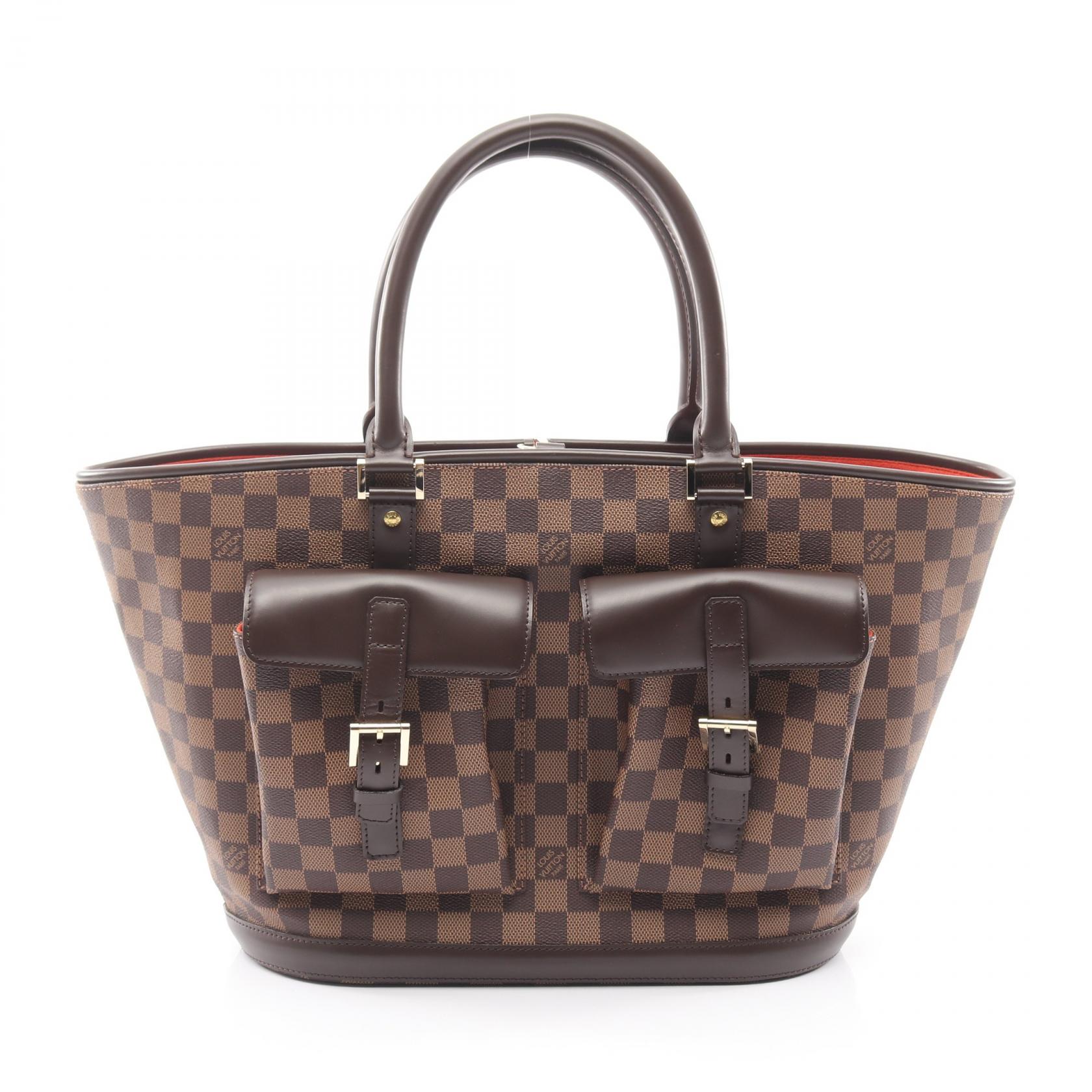 【15%OFFクーポン対象 4/4 20時-4/10 23:59】ルイ・ヴィトン LOUIS VUITTON マノスクGM ハンドバッグ バッグ PVCコーティングキャンバス レザー ダミエ ブラウン系 N51120 【中古】