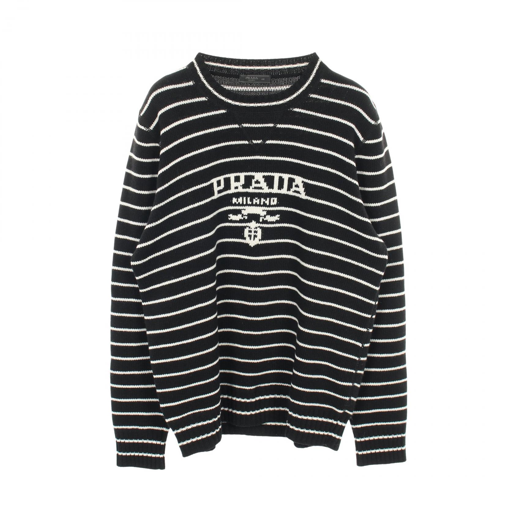 プラダ PRADA ニット 衣料品 トップス ウール カシミヤ ブラック系 / ホワイト系 【中古】
