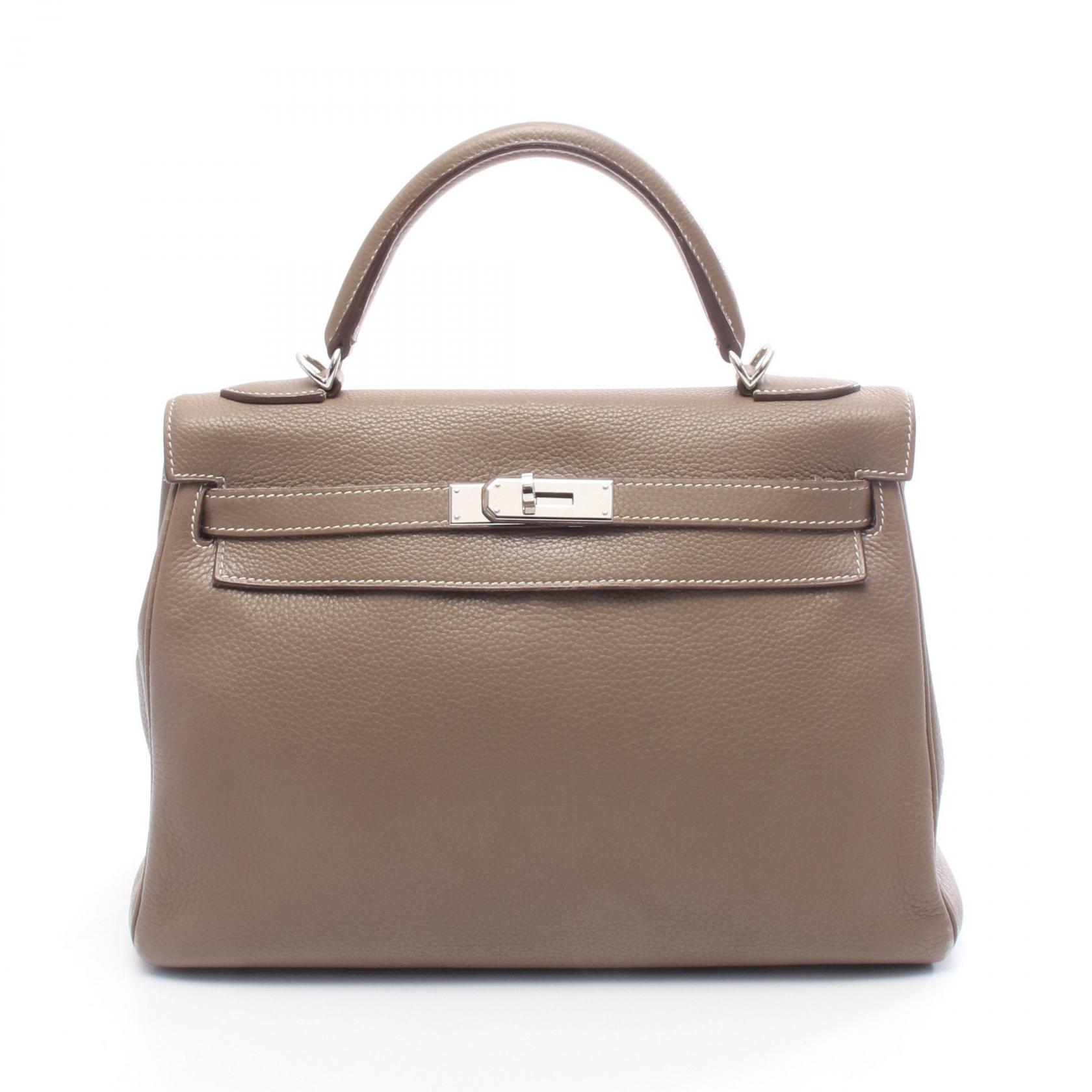 エルメス HERMES ケリー32 ハンドバッグ バッグ レザー トリヨンクレマンス トリヨンクレマンス グレー系 【中古】