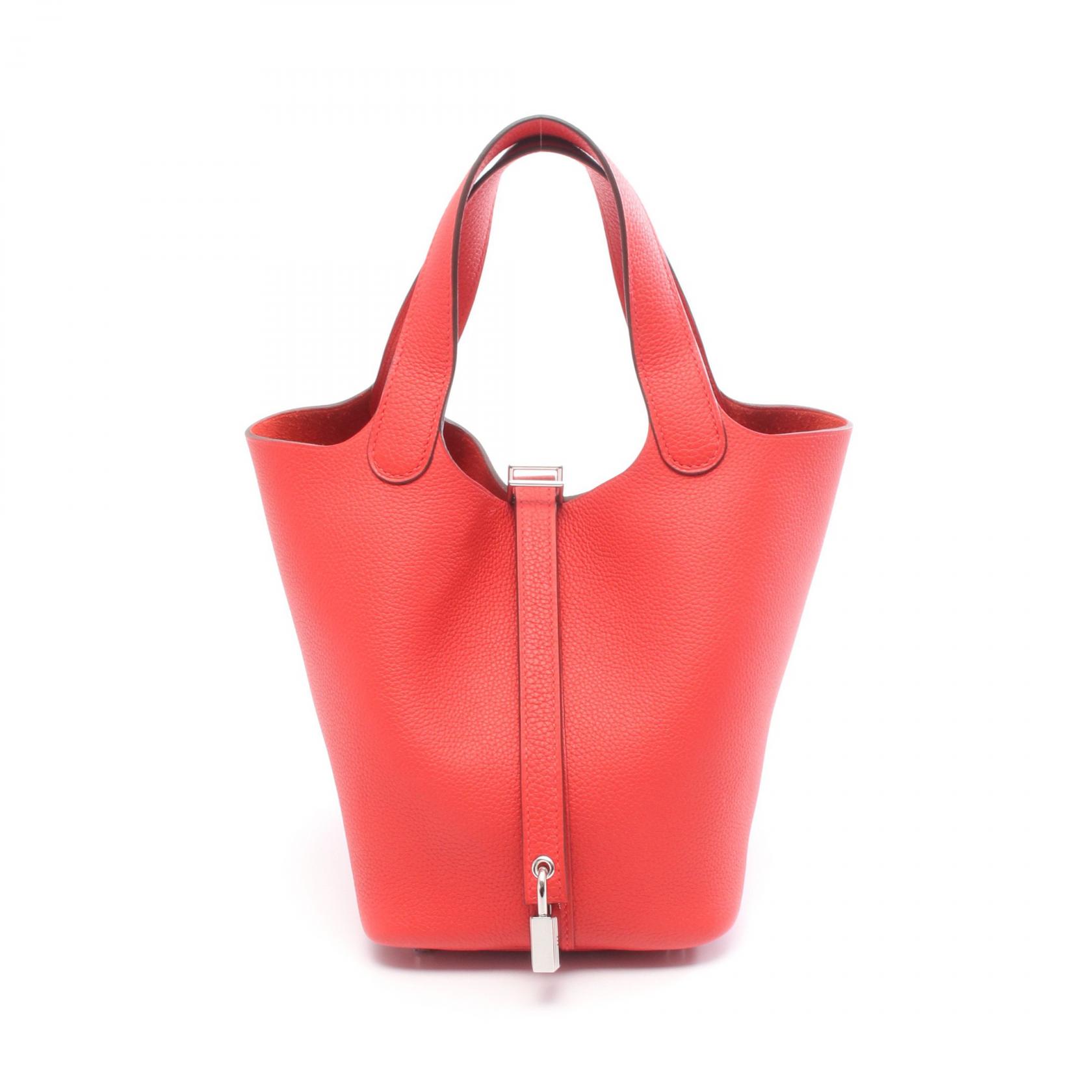 エルメス HERMES ピコタンロックPM ハンドバッグ バッグ レザー トリヨンクレマンス トリヨンクレマンス レッド系 【中古】