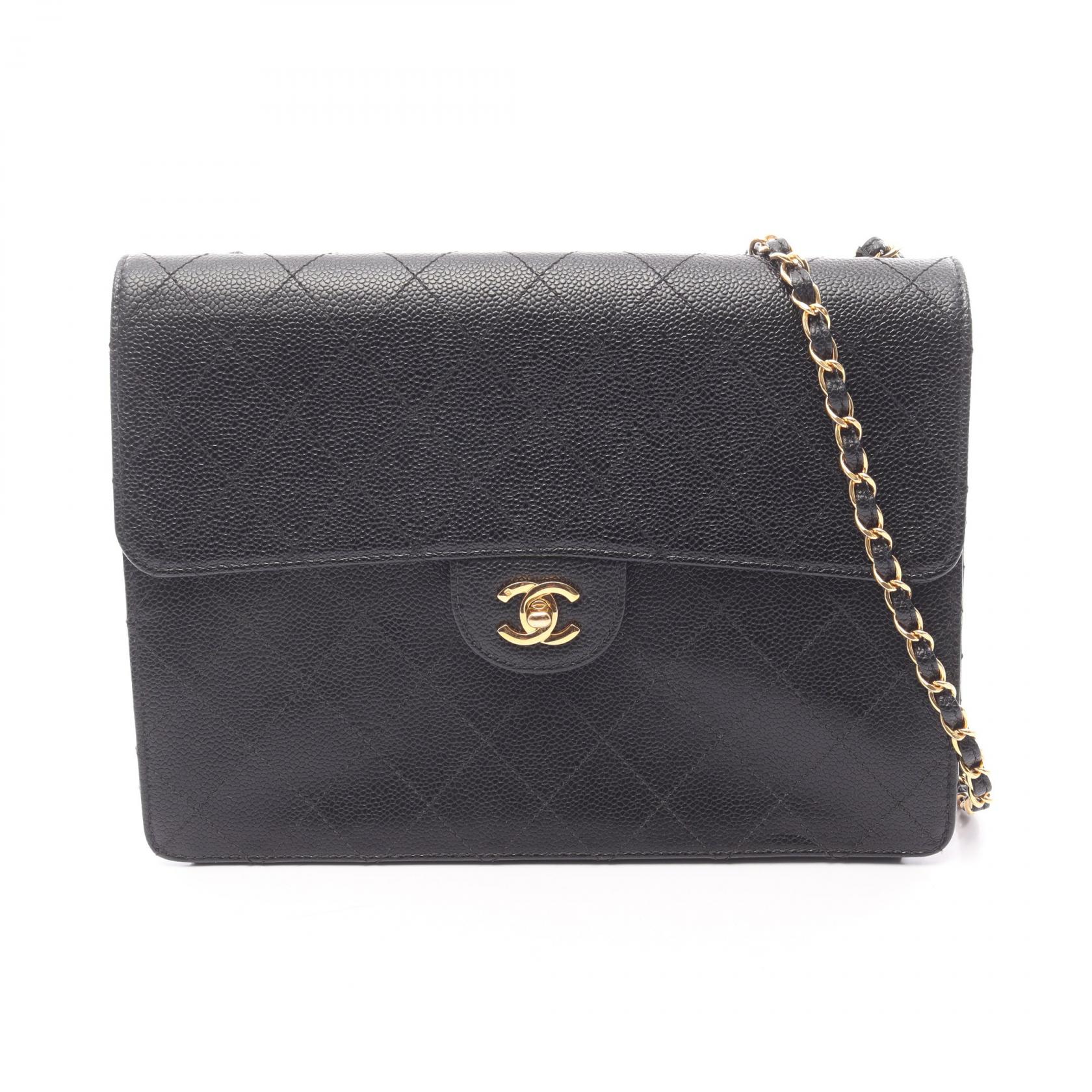 シャネル CHANEL マトラッセ ショルダーバッグ バッグ キャビアスキン(グレインドカーフ) ブラック系 【中古】 356,400円