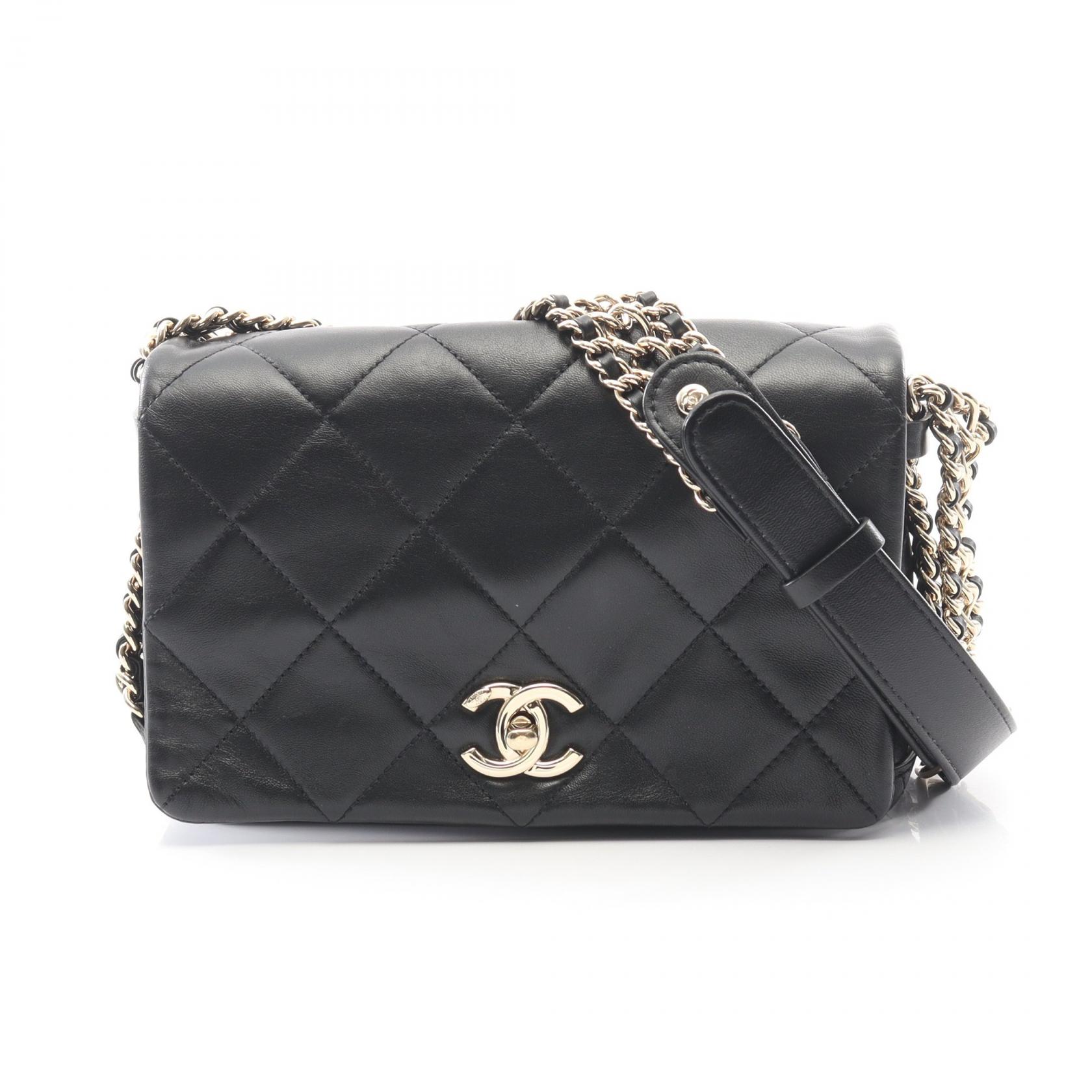 【10%OFFクーポン 7/21 10時～7/26 9:59】シャネル CHANEL マトラッセ ショルダーバッグ バッグ ラムスキン（羊革） ブラック系 【中古】｜RECLO（リクロ）店