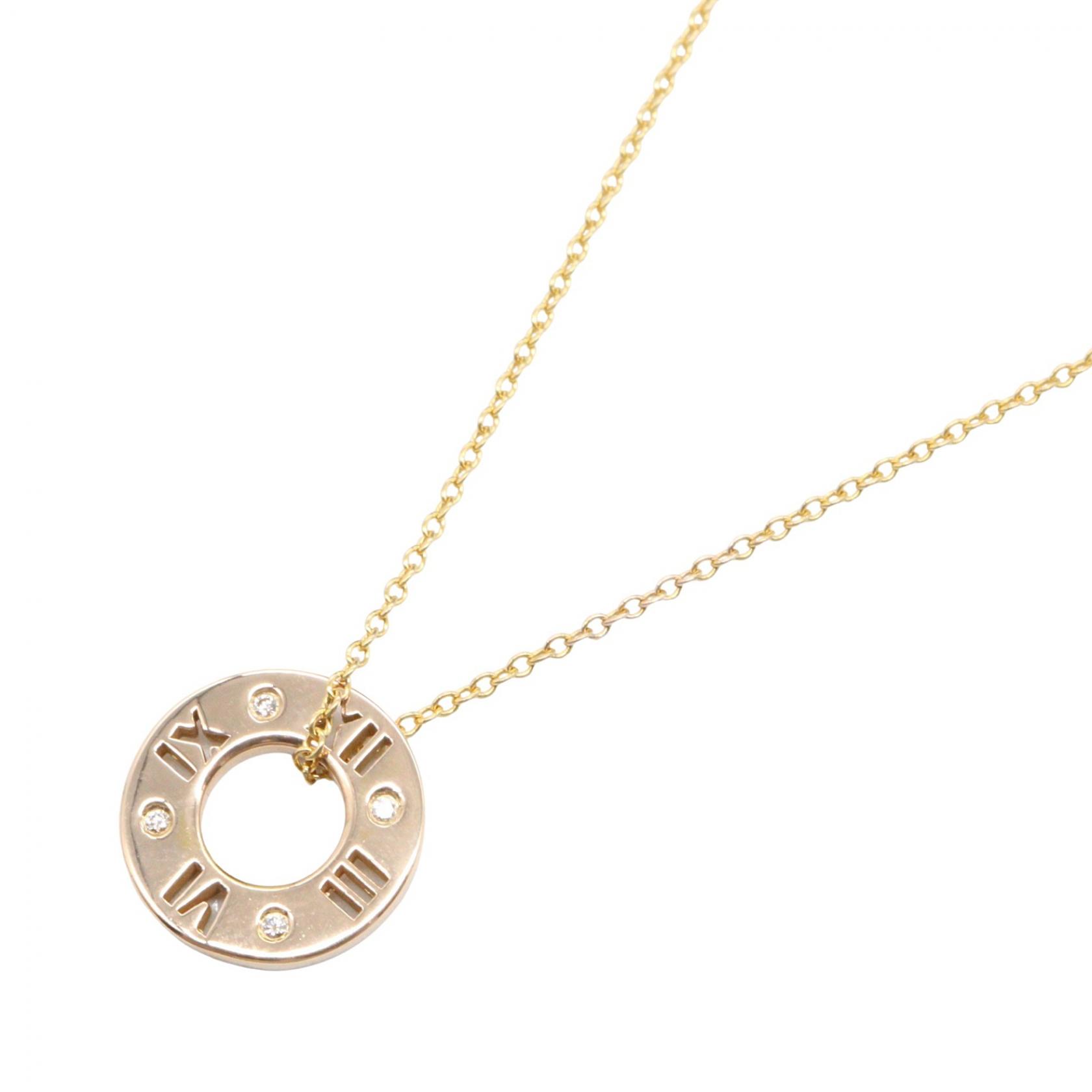 ティファニー TIFFANY＆CO アトラス ネックレス 4PD ネックレス ジュエリー K18PG（ピンクゴールド） ダイヤモンド ゴールド系 / クリア系 【中古】