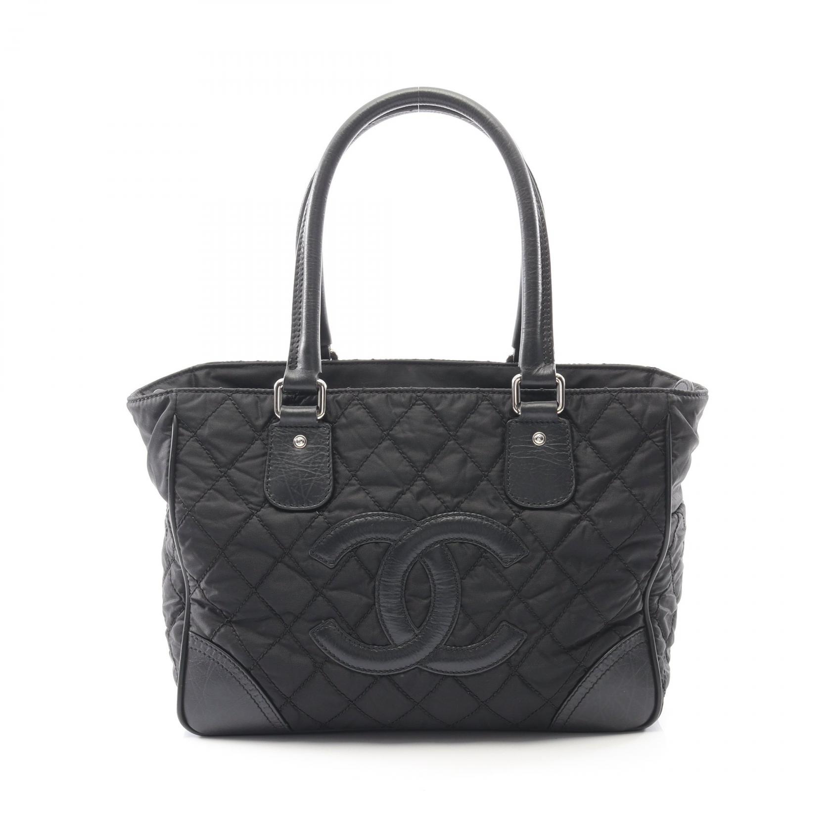 シャネル CHANEL パリニューヨークライン トートバッグ バッグ ナイロン レザー ブラック系 【中古】