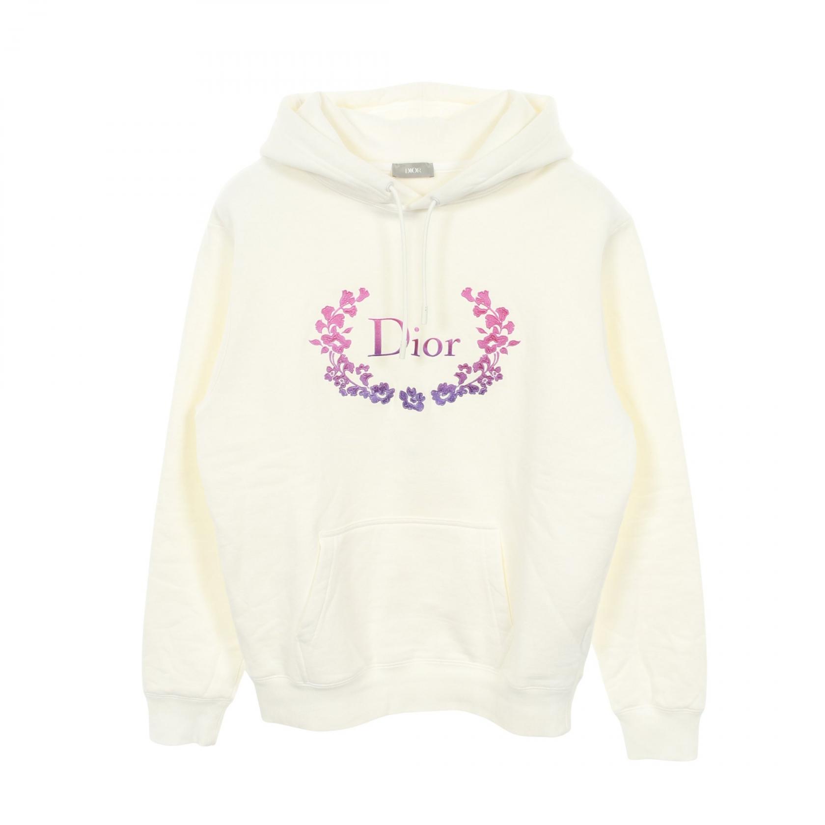 ディオール Dior ロゴエンブロイダリー パーカー 衣料品 トップス コットン ホワイト系 【中古】 46,200円