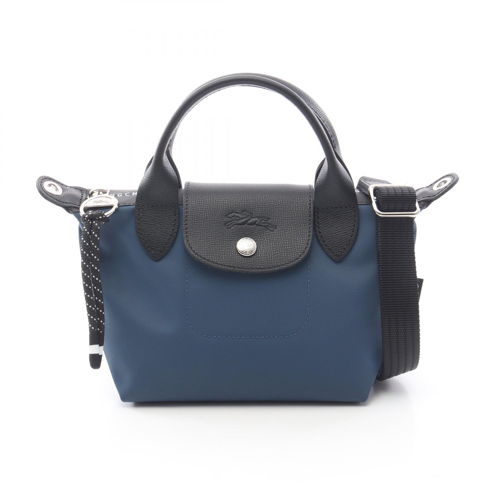 ロンシャン Longchamp ル プリアージュ エナジー XS ハンドバッグ バッグ キャンバス レザー ブルー系 / ブラック系 L1500HSR806 【新品】
