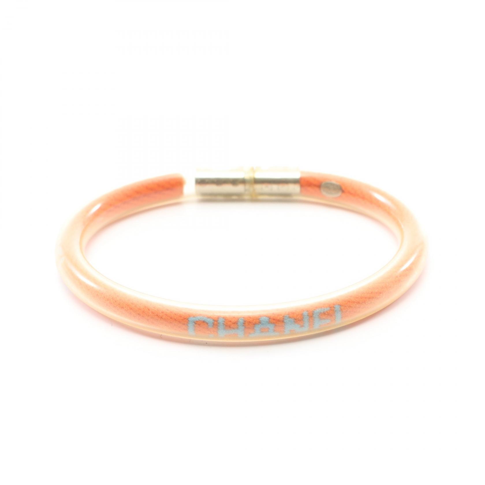 シャネル CHANEL スポーツライン ロゴ チューブバングル ブレスレット アクセサリー ラバー オレンジ系 【中古】｜RECLO（リクロ）店