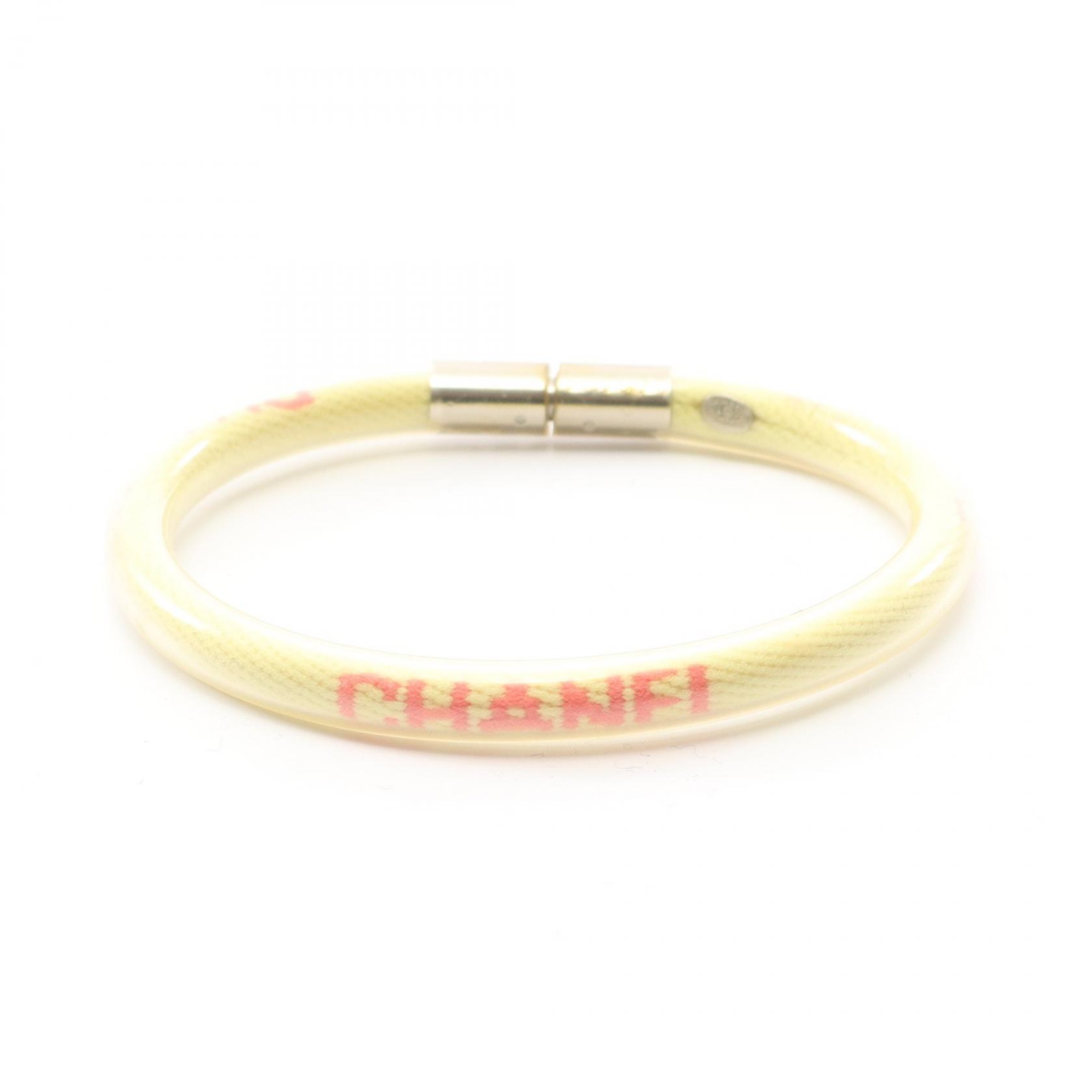 シャネル CHANEL スポーツライン ロゴ チューブバングル ブレスレット アクセサリー ラバー イエロー系 【中古】