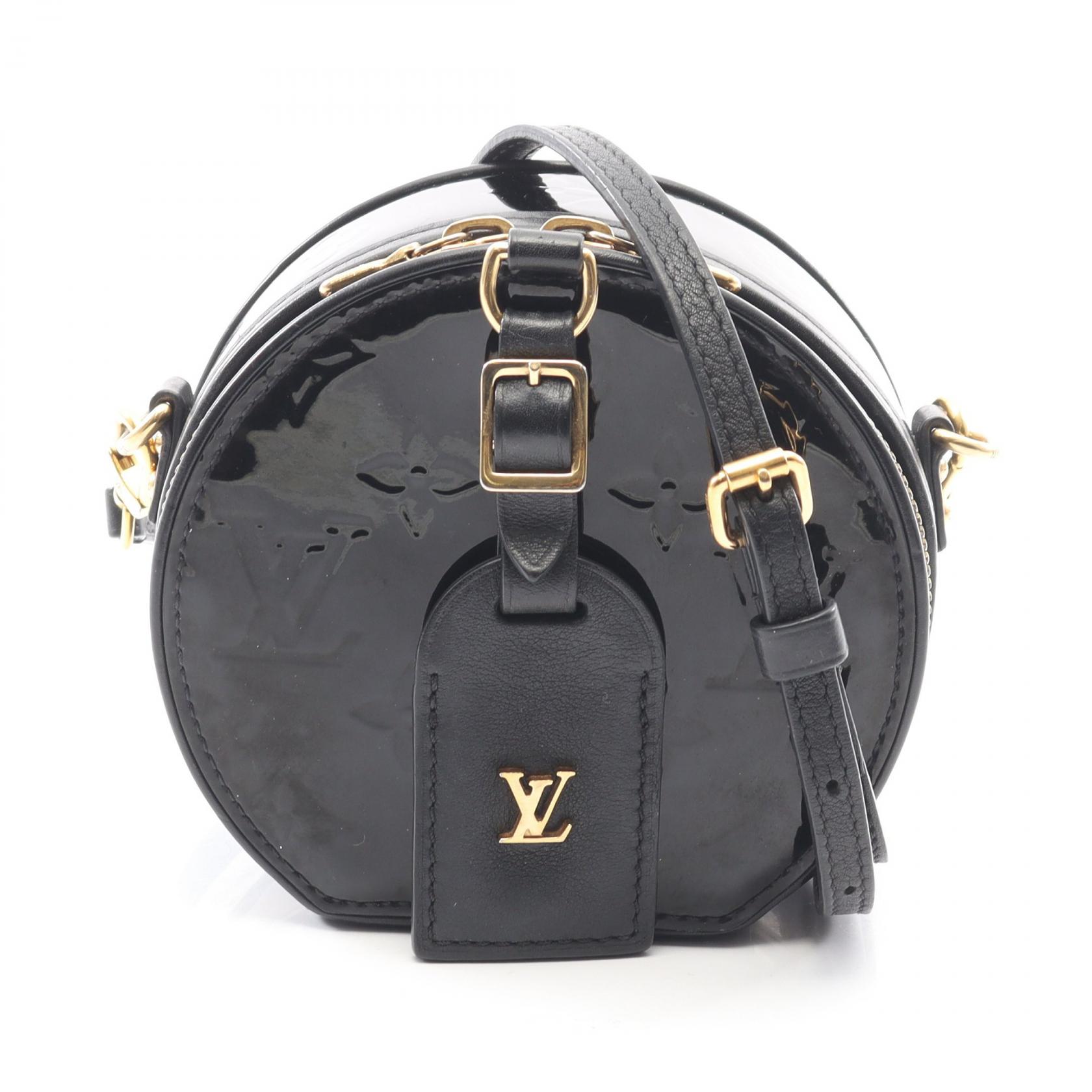 ルイ・ヴィトン LOUIS VUITTON ミニ ボワット シャポー ショルダーバッグ バッグ レザー ヴェルニ ブラック系 M90469 【中古】