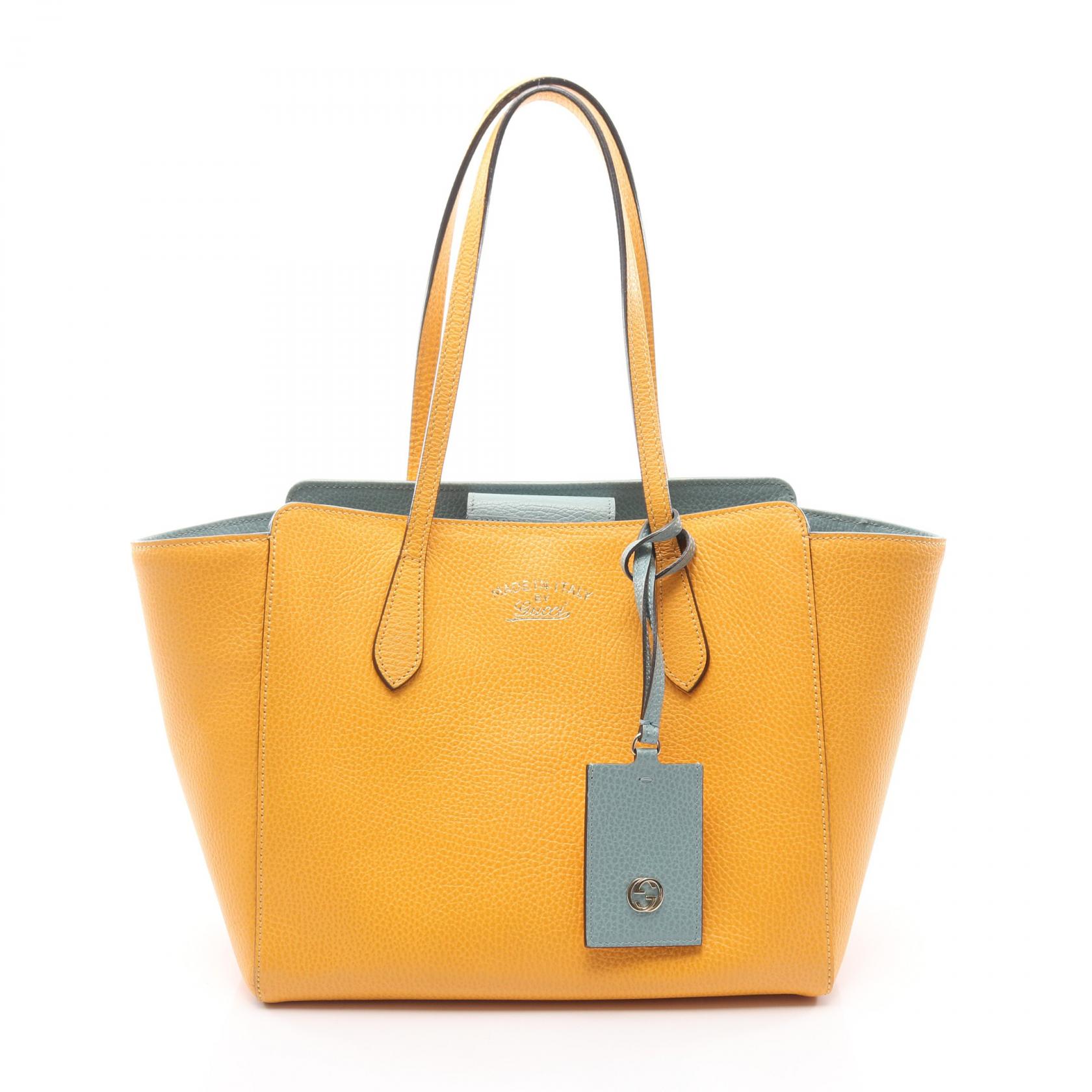 グッチ GUCCI スウィング トートバッグ バッグ レザー イエロー系 354408 【中古】