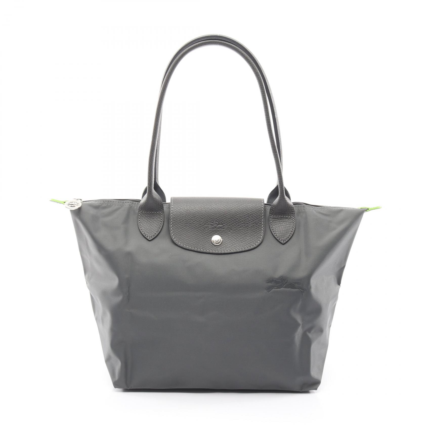 ロンシャン Longchamp ル プリアージュ グリーン M トートバッグ バッグ キャンバス レザー グレー系 L2605919P66 【新品】