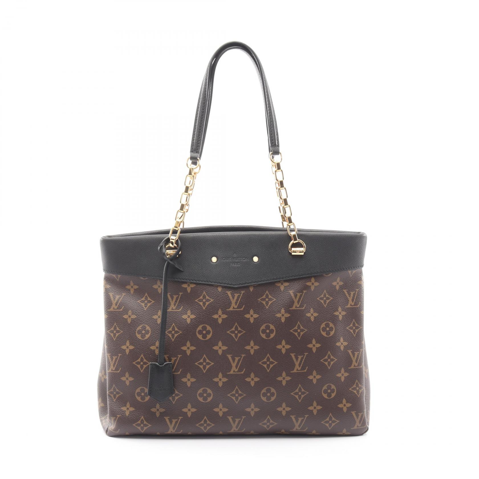 ルイ・ヴィトン LOUIS VUITTON パラスショッパー トートバッグ バッグ PVCコーティングキャンバス レザー モノグラム ブラウン系 / ブラック系 M51198 【中古】