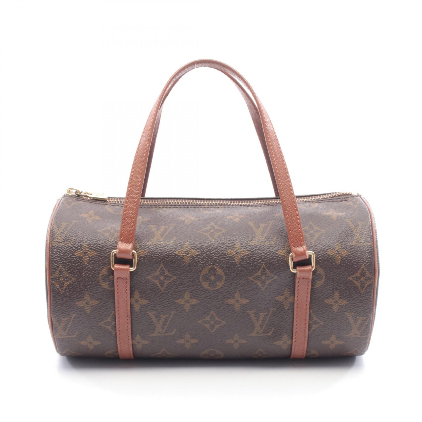 ルイ・ヴィトン LOUIS VUITTON パピヨン26 旧型 ハンドバッグ バッグ PVCコーティングキャンバス レザー モノグラム ブラウン系 M51366 【中古】