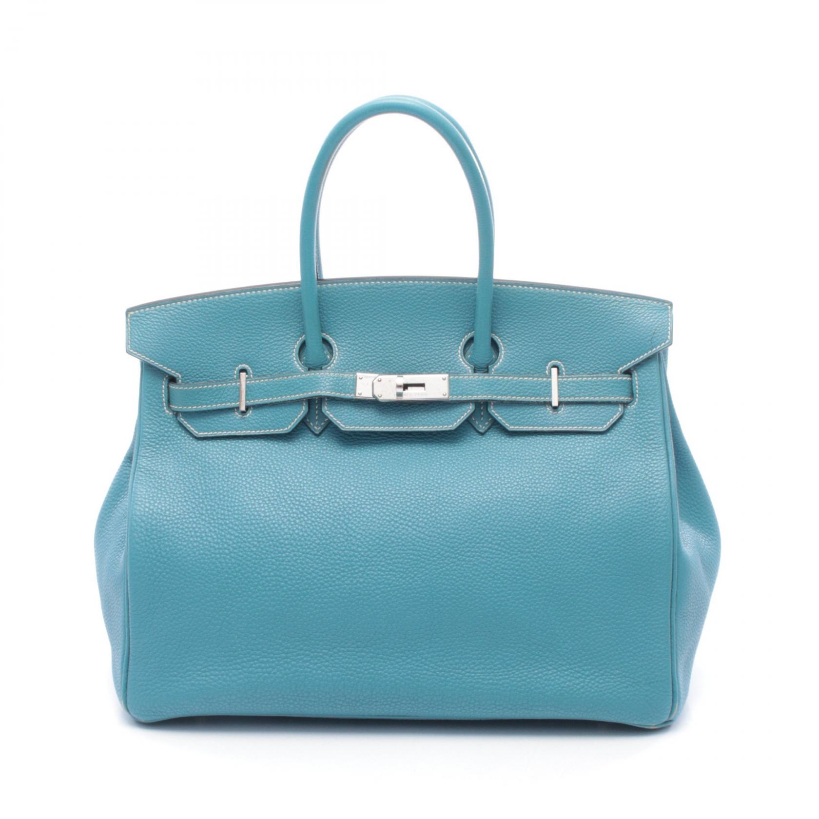エルメス HERMES バーキン35 ハンドバッグ バッグ レザー トゴ トゴ ブルー系 【中古】