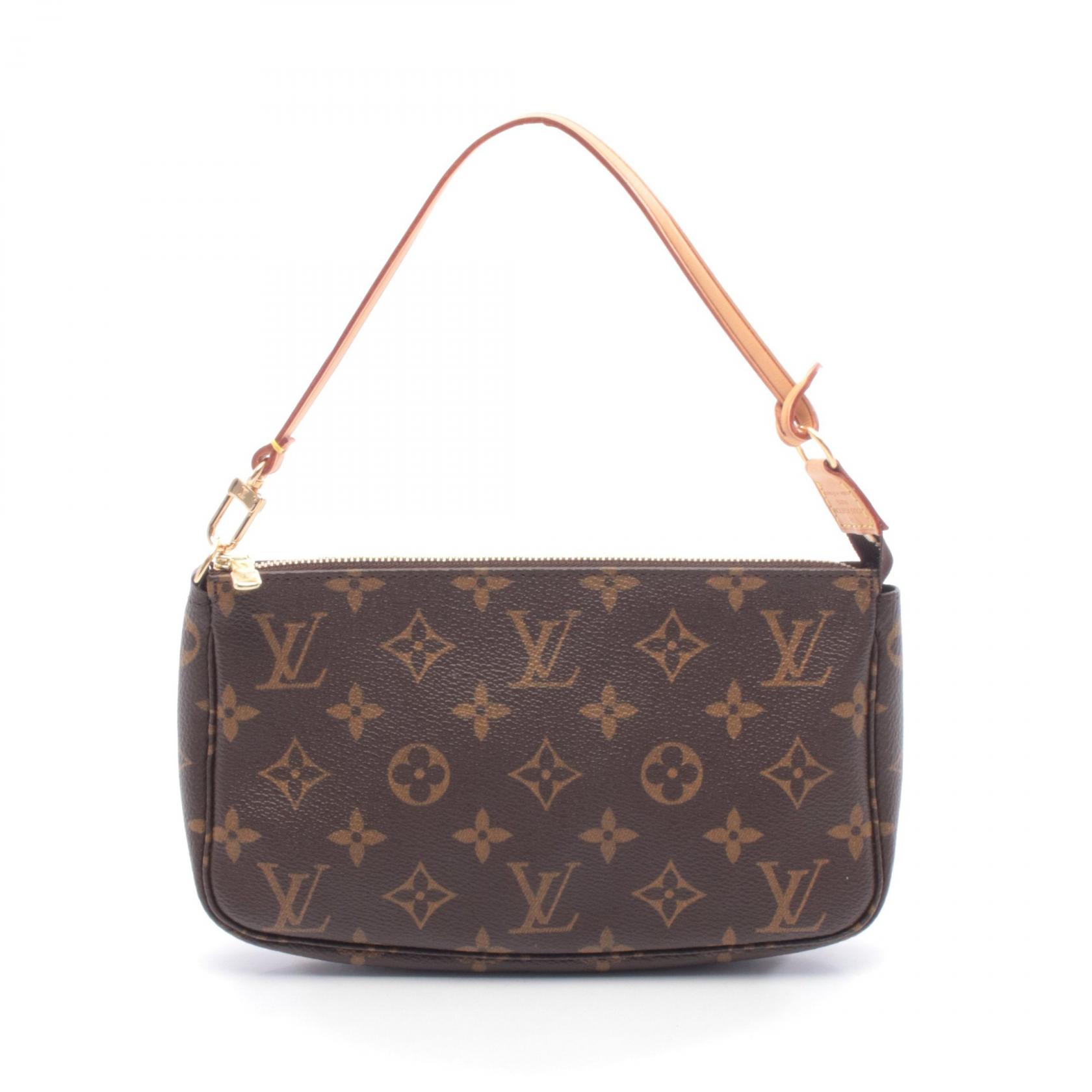 ルイ・ヴィトン LOUIS VUITTON ポシェットアクセソワール ハンドバッグ バッグ PVCコーティングキャンバス レザー モノグラム ブラウン系 M51980 【中古】