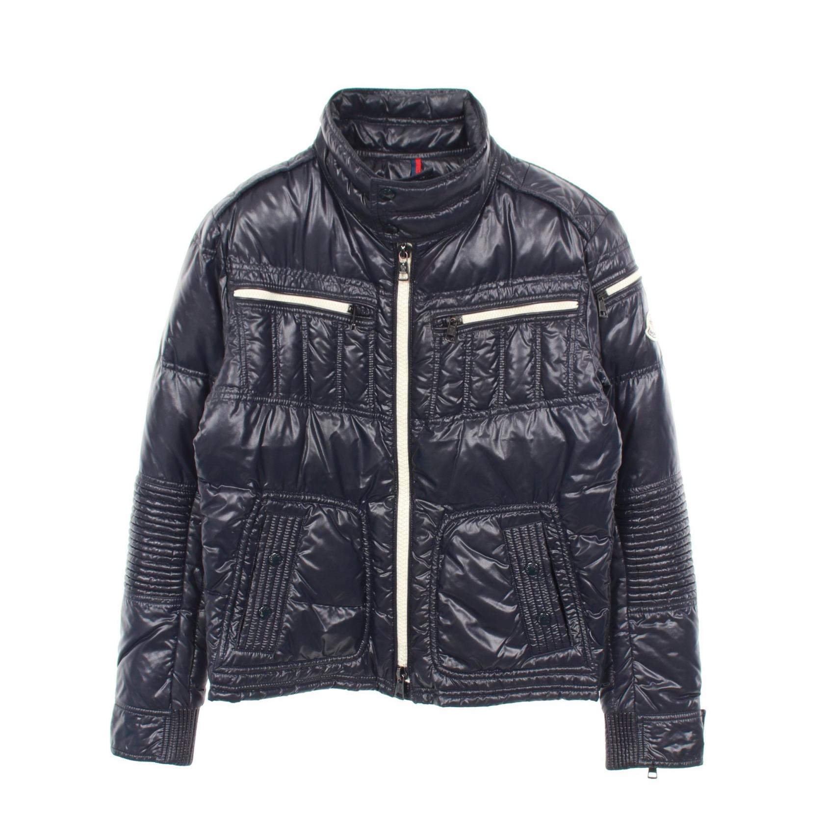 モンクレール MONCLER BERRIAT ダウンジャケット 衣料品 アウター ナイロン ネイビー系 40304 【中古】