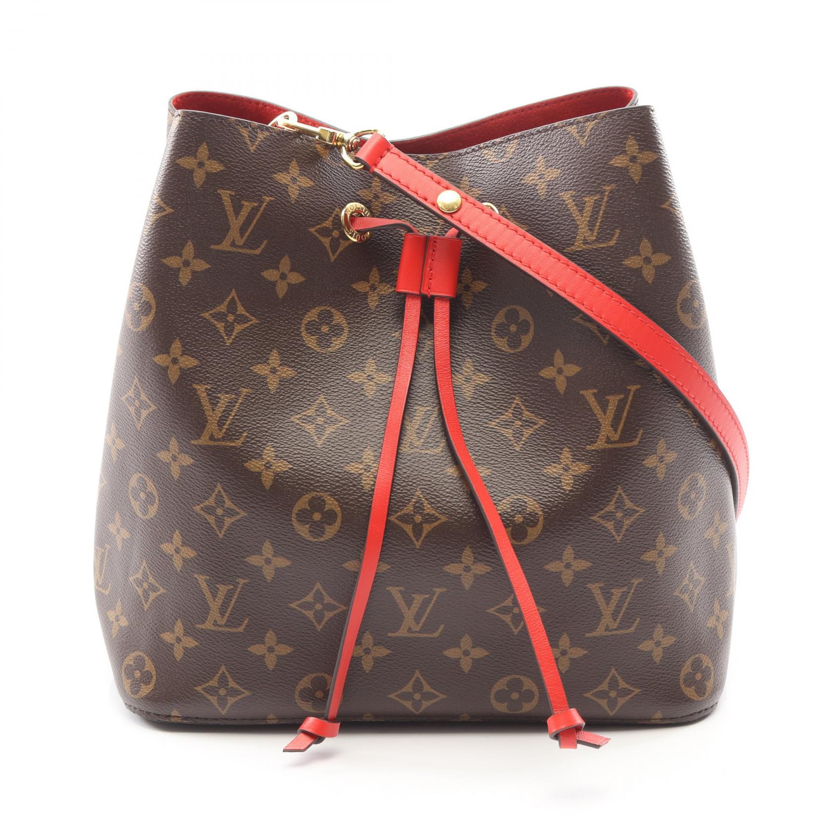 ルイ・ヴィトン LOUIS VUITTON ネオノエ ショルダーバッグ バッグ PVCコーティングキャンバス レザー モノグラム ブラウン系 / レッド系 M44021 【中古】