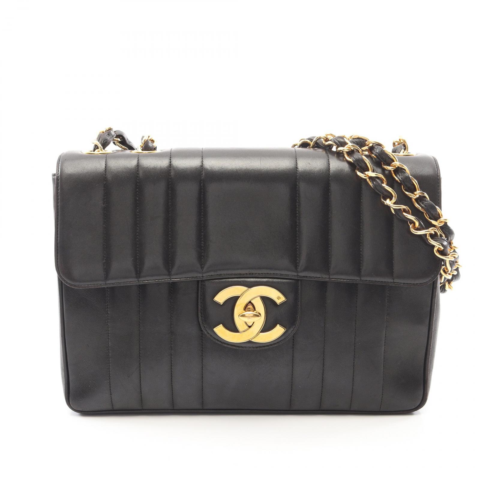 シャネル CHANEL マドモアゼル デカココマーク ショルダーバッグ バッグ ラムスキン（羊革） ブラック系 【中古】｜RECLO（リクロ）店